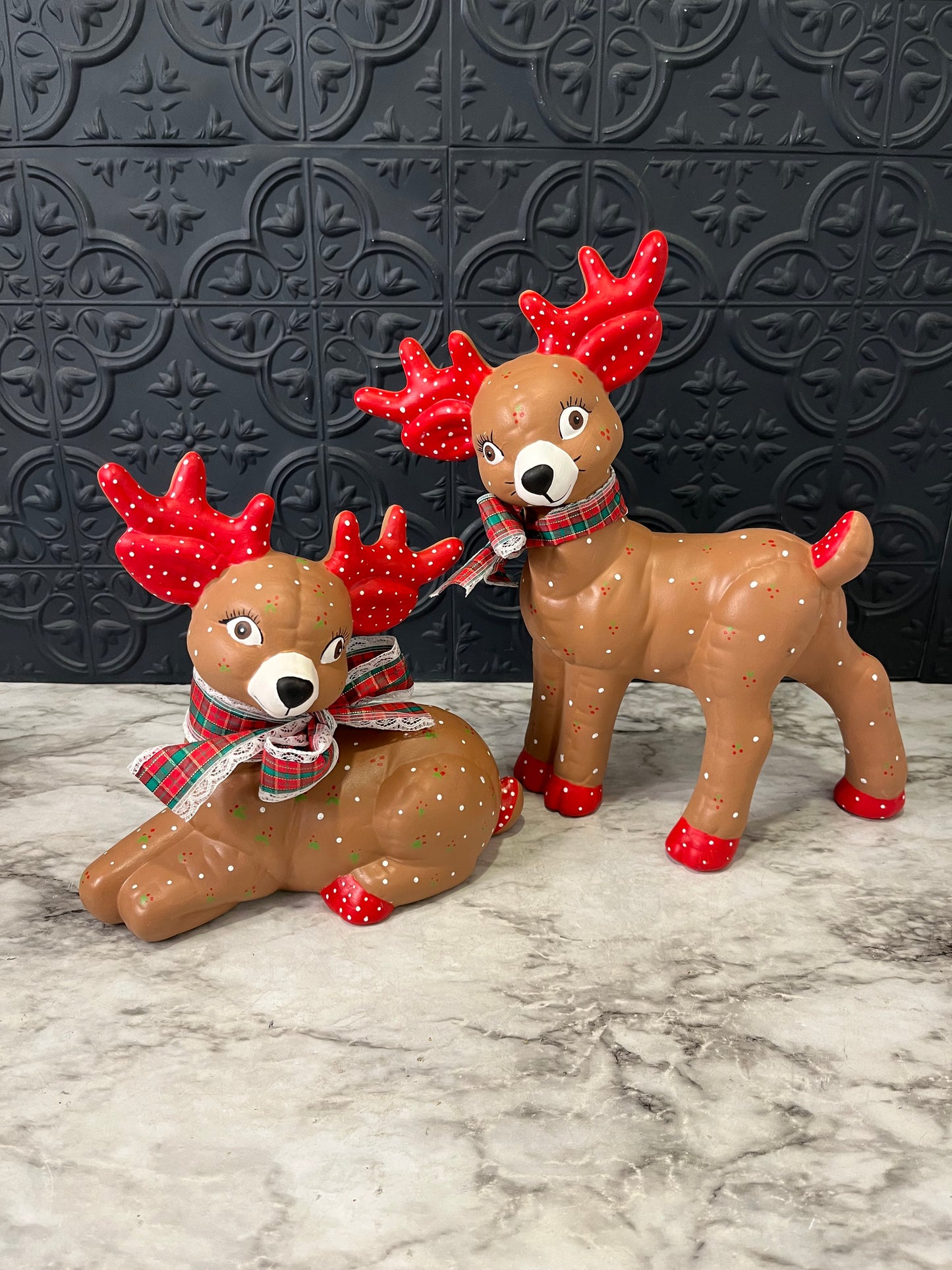 Vintage Painted Ceramic Deer