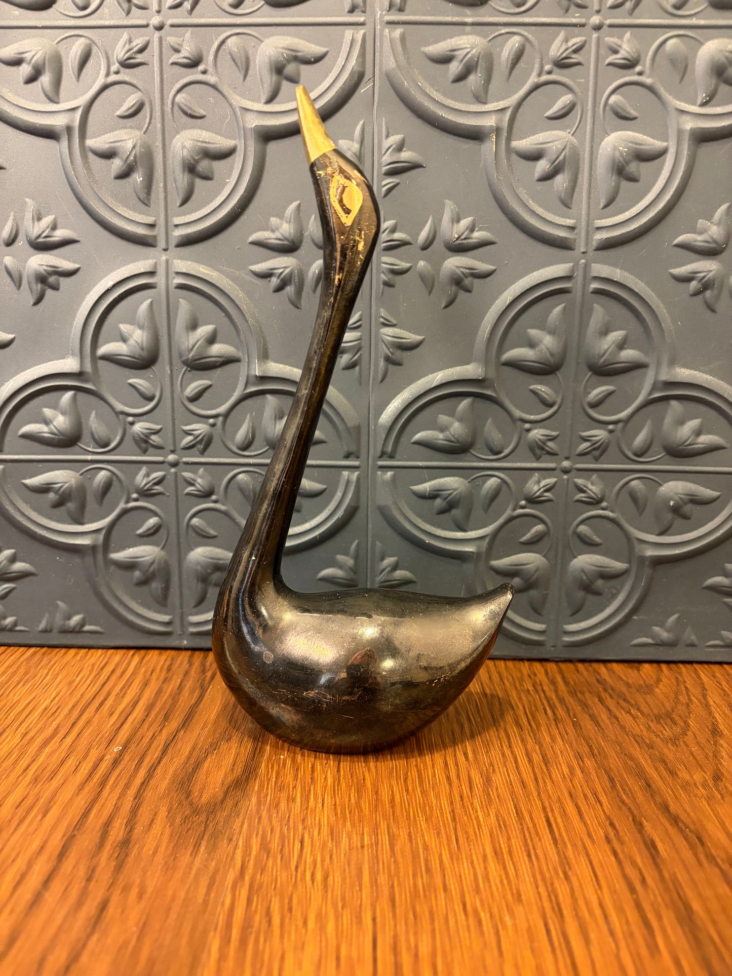 Vintage Brass Swan 8"