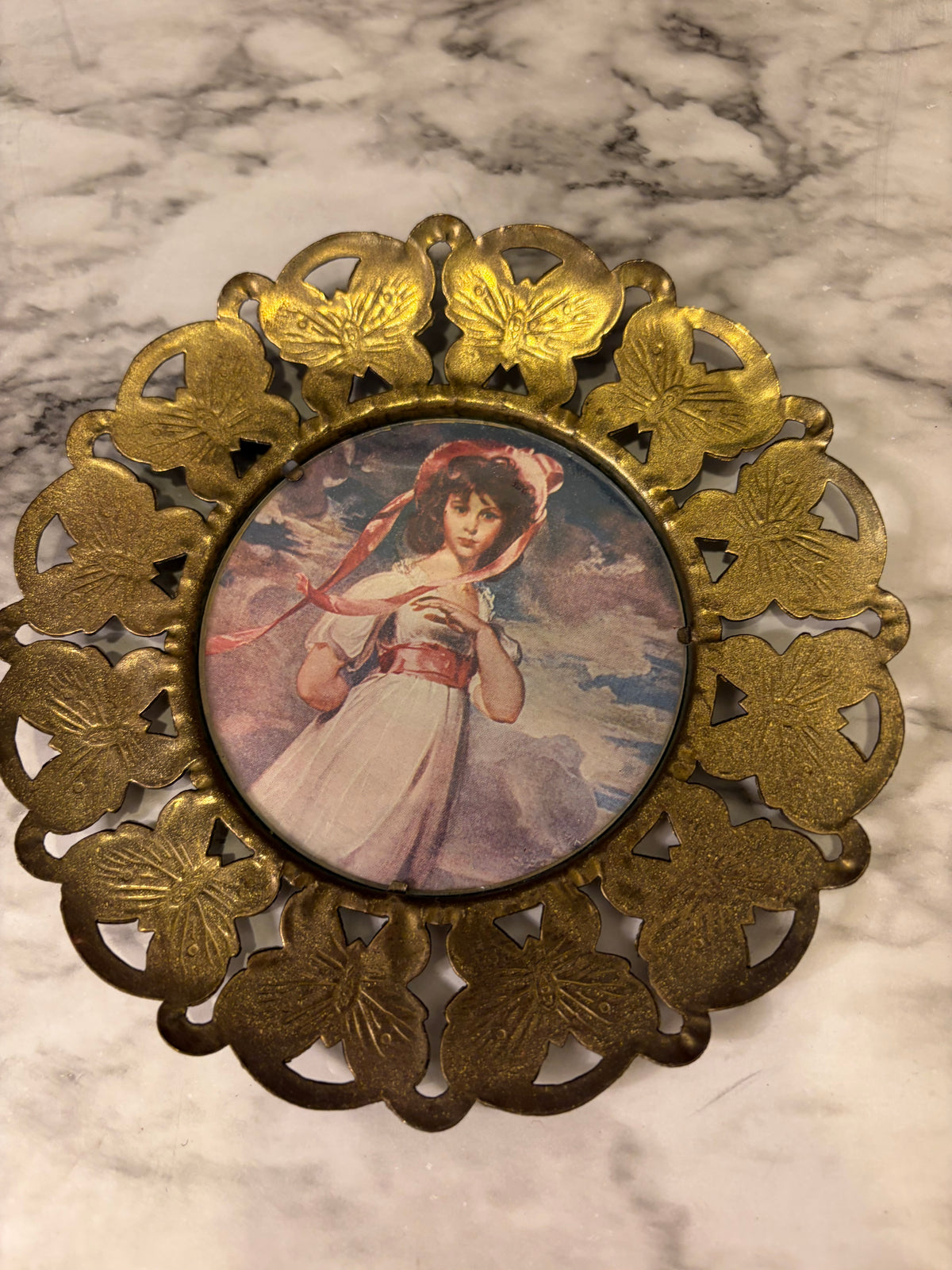 Brass Butterfly Frame with Pinkie