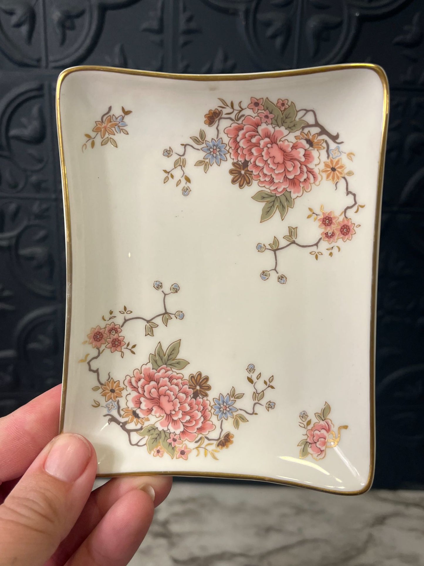 Royal Dutton Canton Peony Trinket Dish