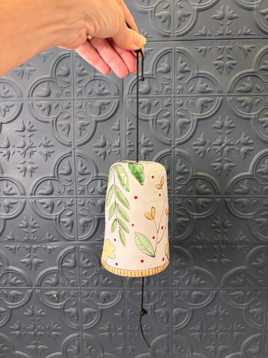 Ceramic Painted Pink and Green wind Chime