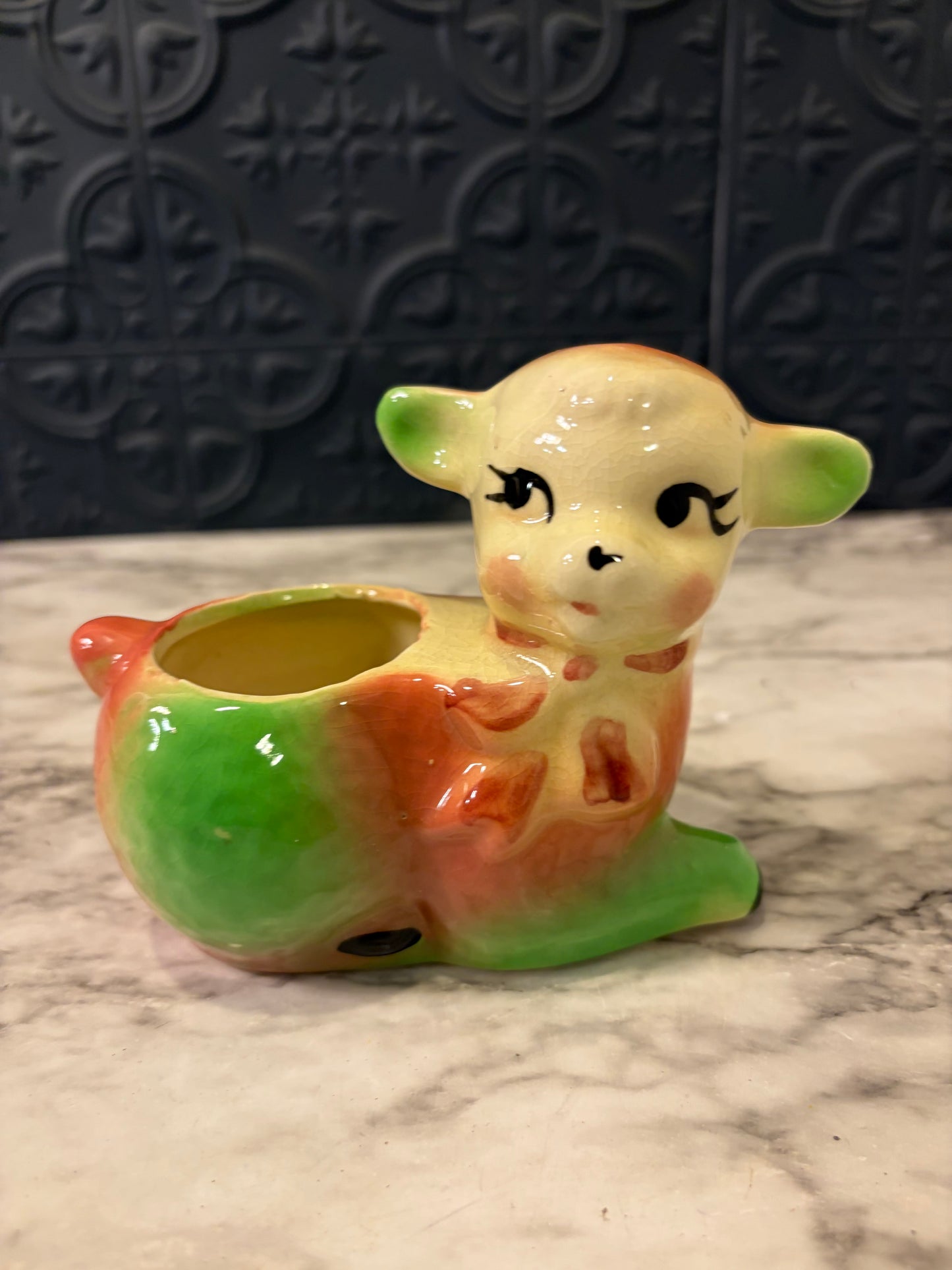 LIttle Lamb Planter Green