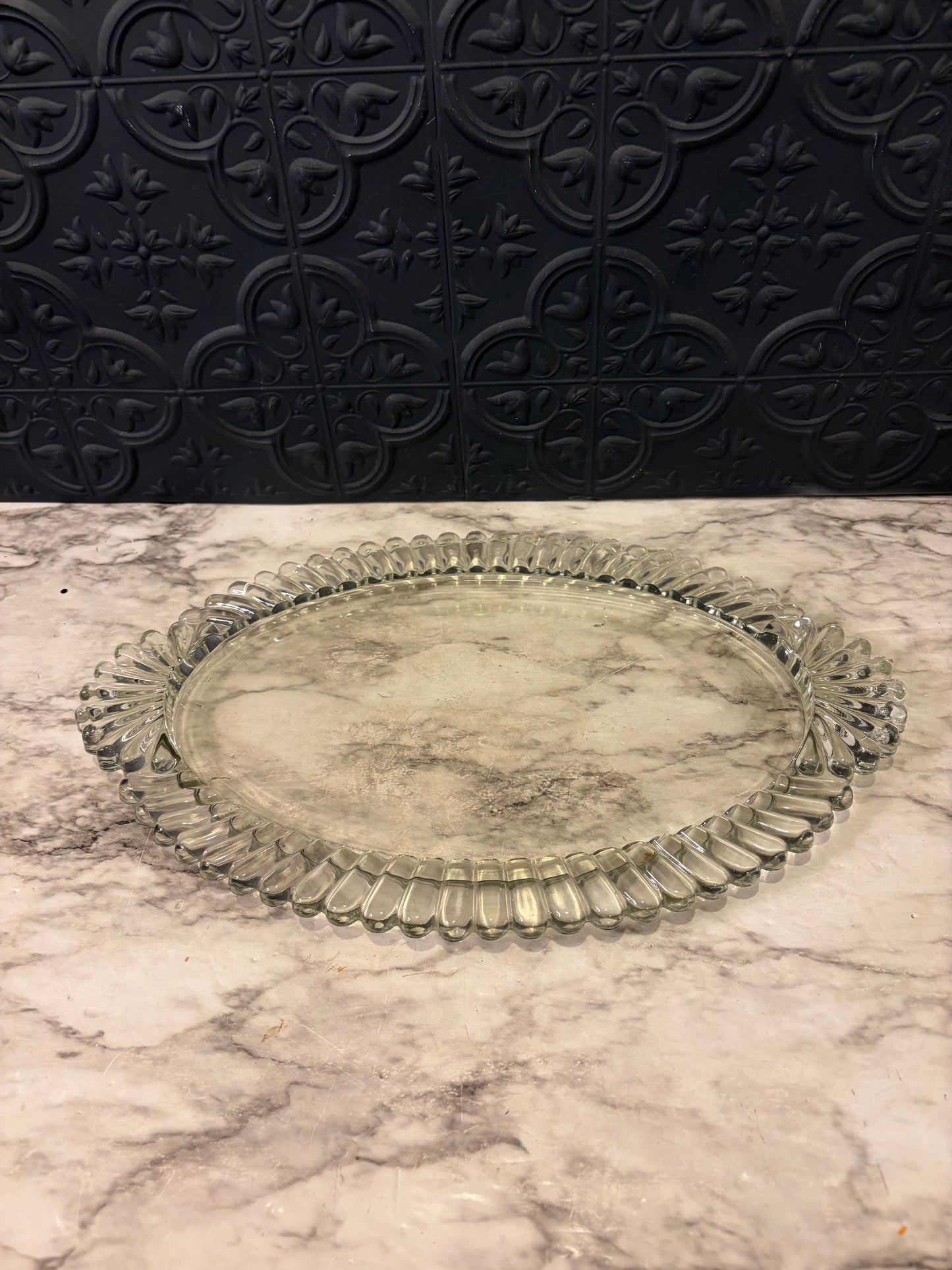 Oval Clear Glass Perfume Tray