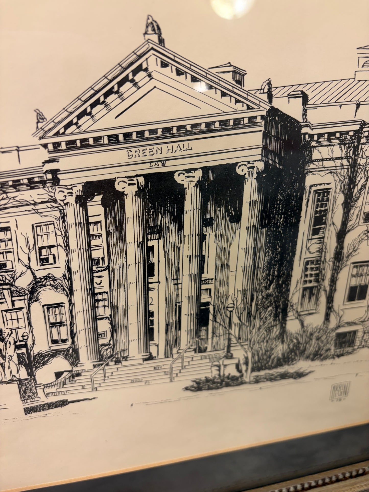 Green Hall Print Framed
