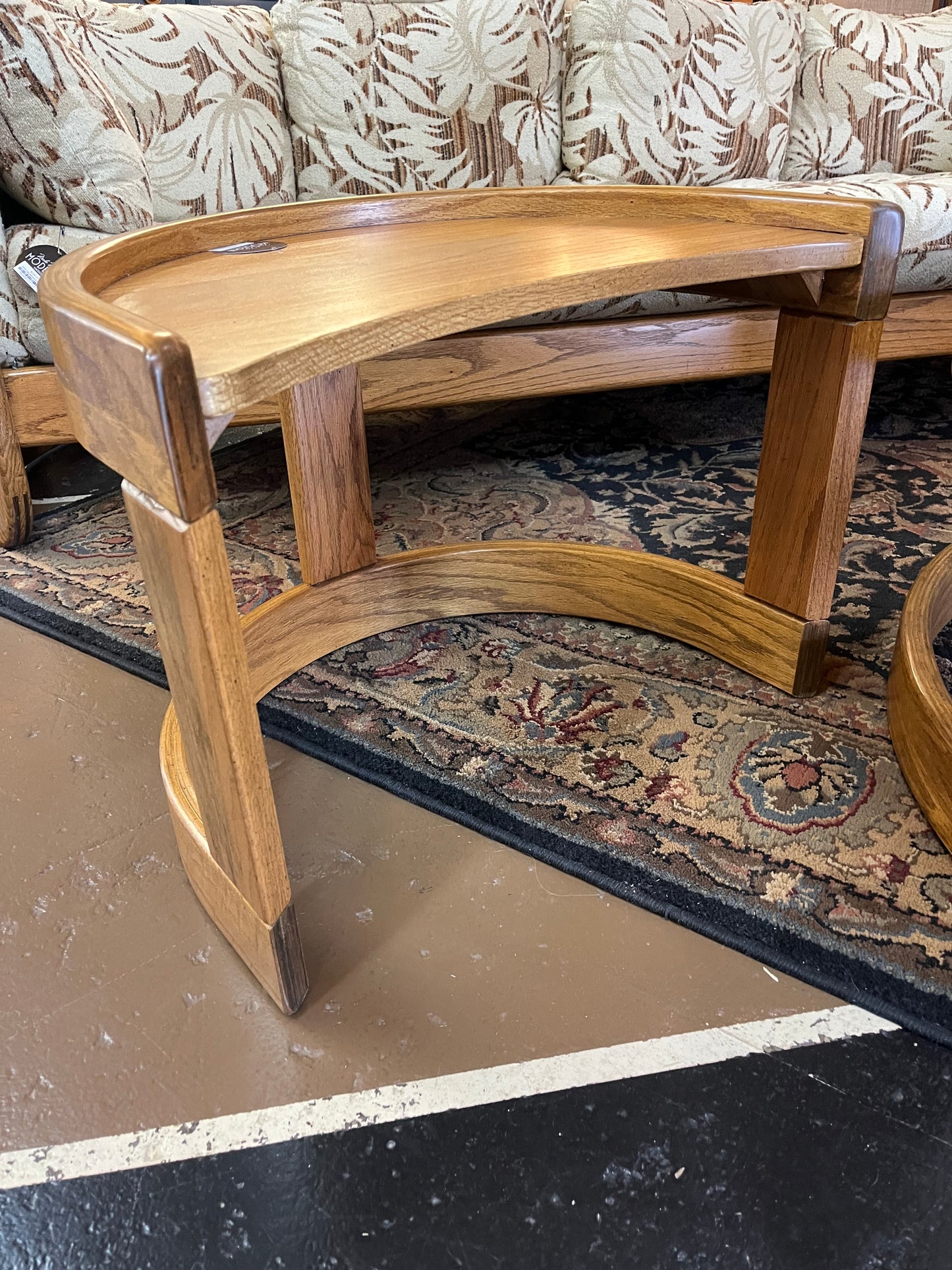Half Moon Oak Bentwood Side Table