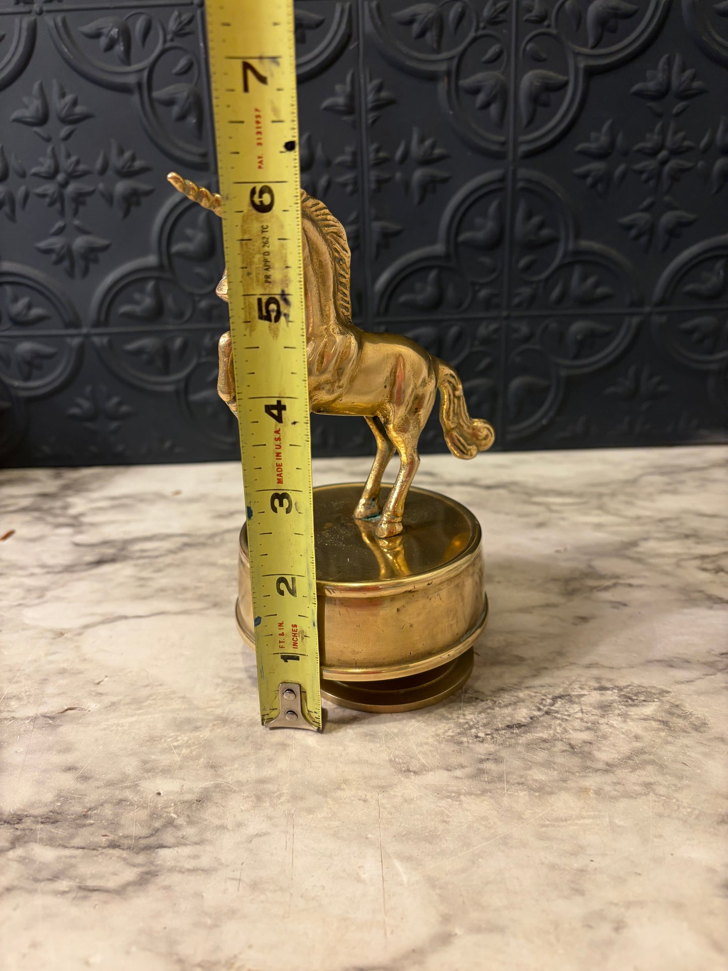Brass Unicorn on Musical Base AS IS