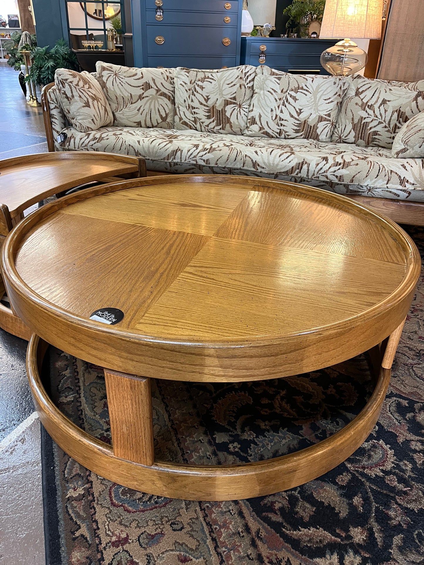 Round Oak Bentwood Coffee Table by Howard