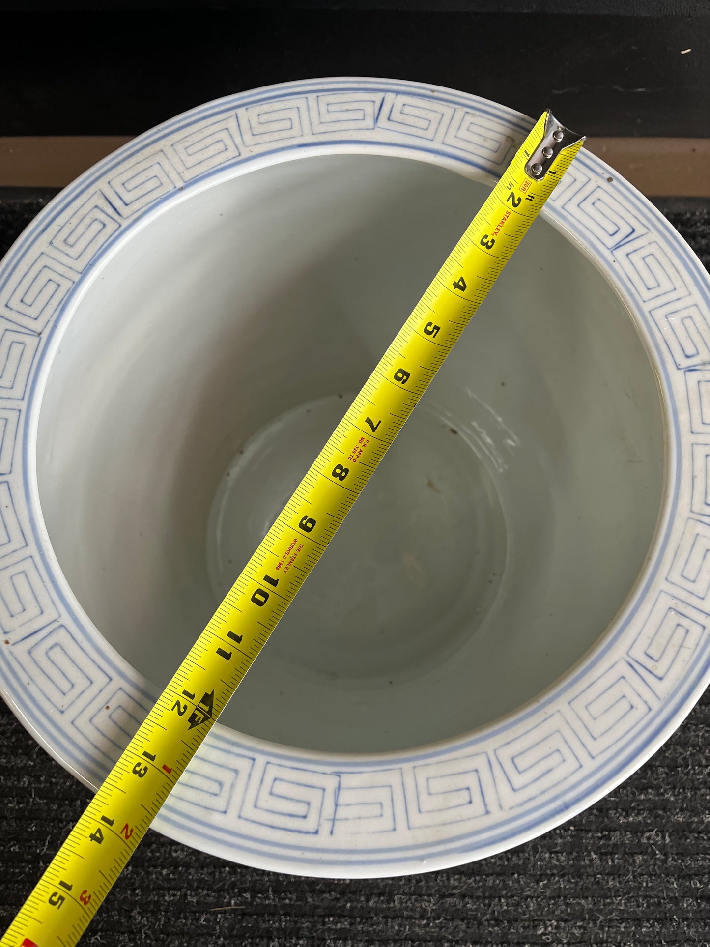 Large Blue and Pink Chinoiserie Fish Bowl Planter