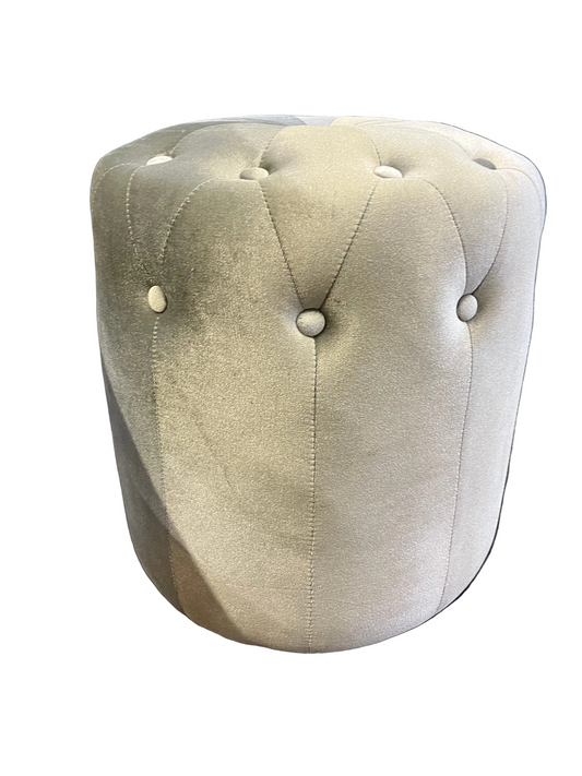 Round Tufted Greyish Blue Foot rest