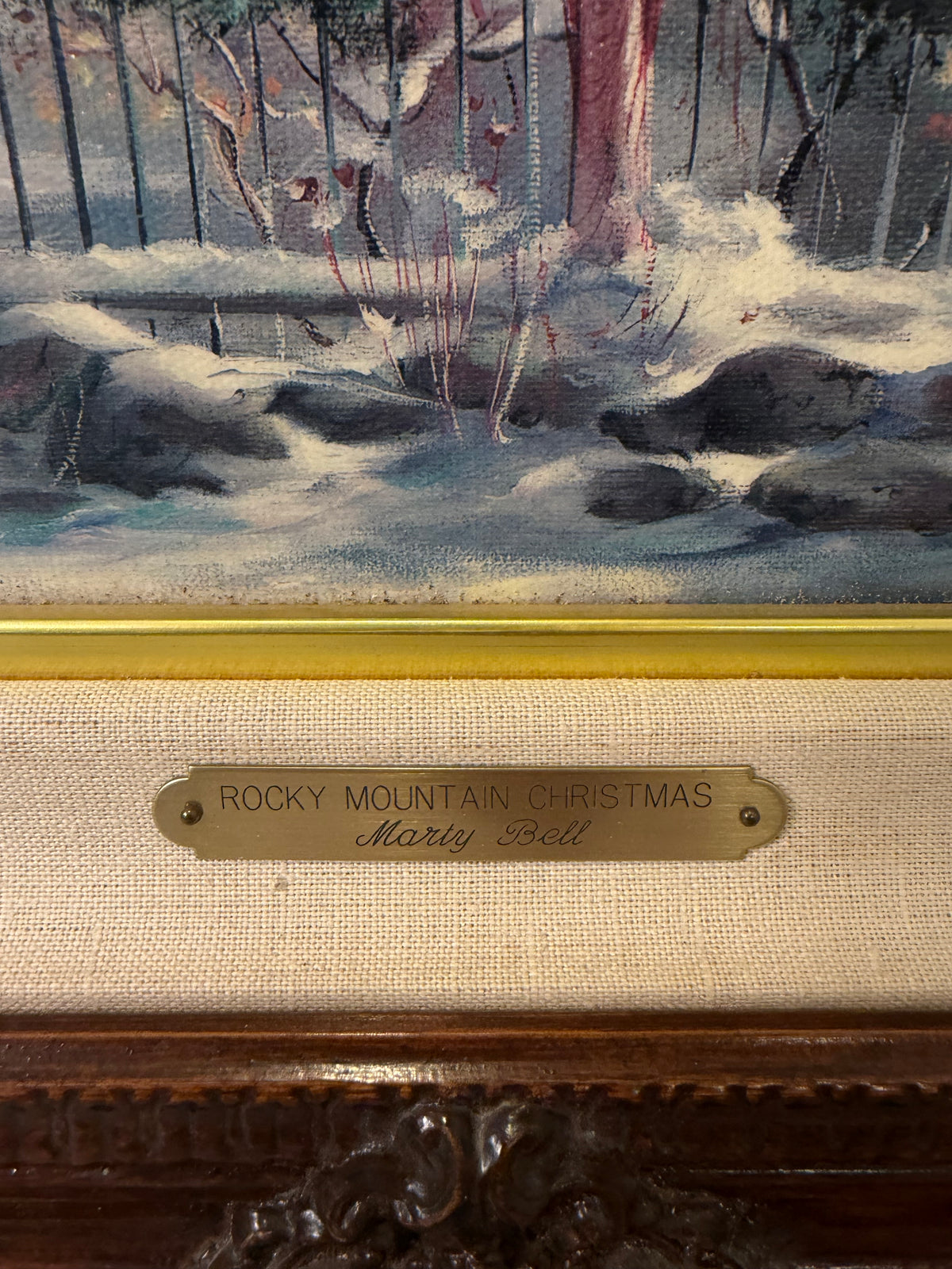 Rocky Mountain Christmas by Marty Bell in Ornate Frame
