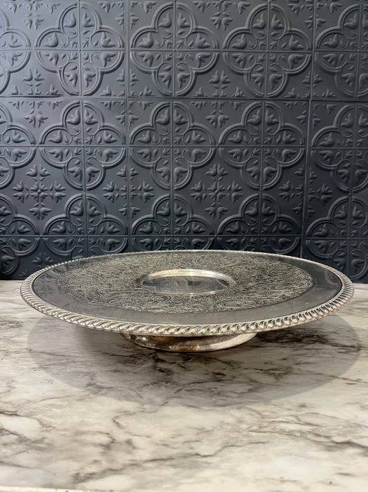 Silver Plate Pedestal platter Lazy Susan
