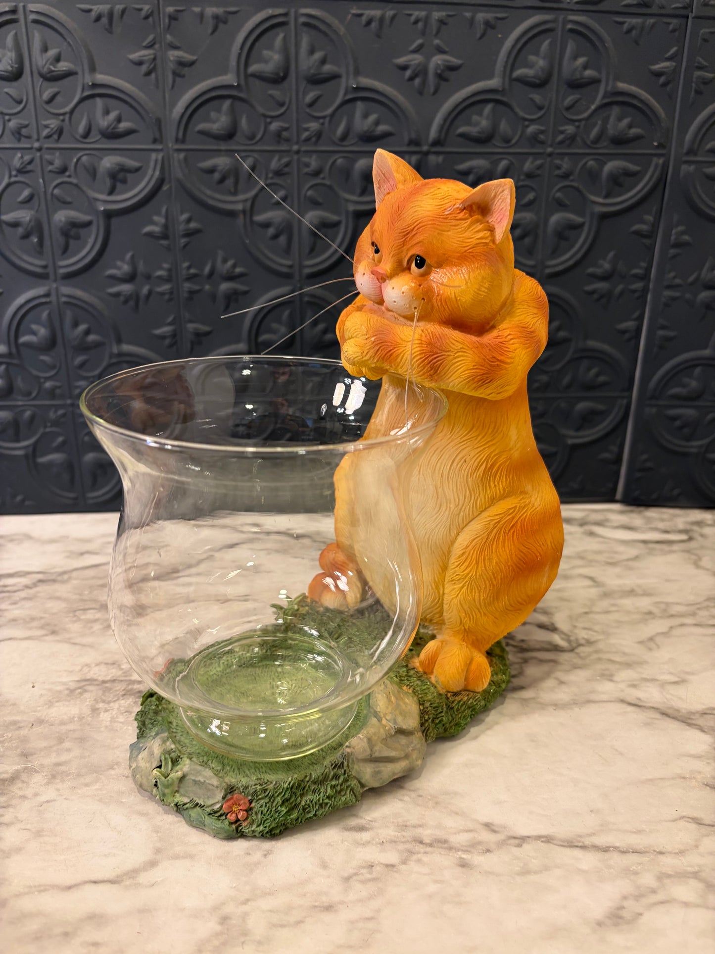 Orange Tabby Cat and Fishbowl