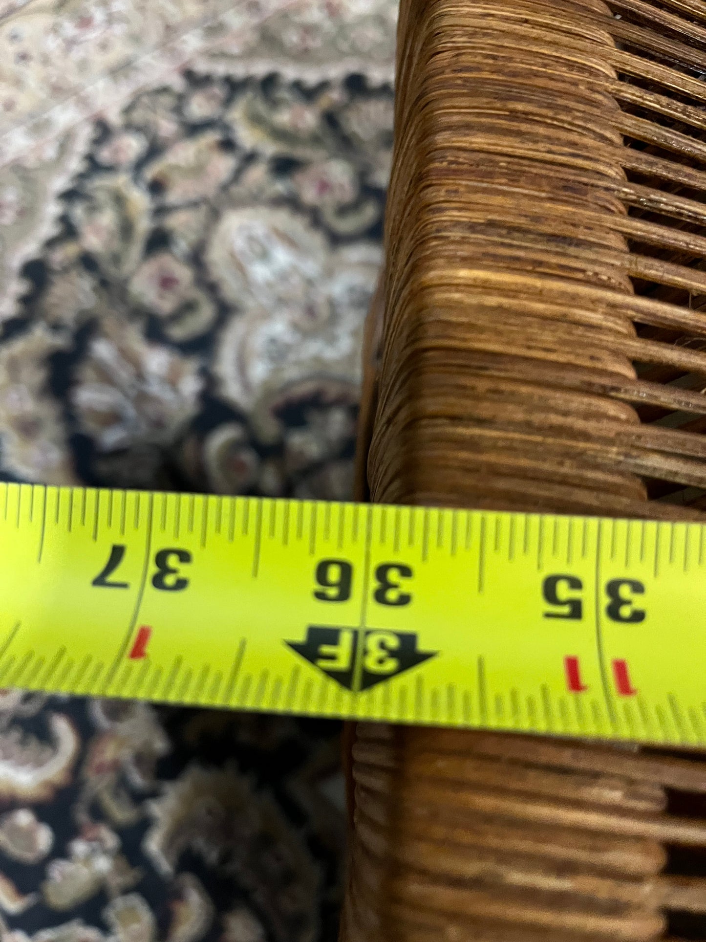 Large wicker Trunk with brass etched details
