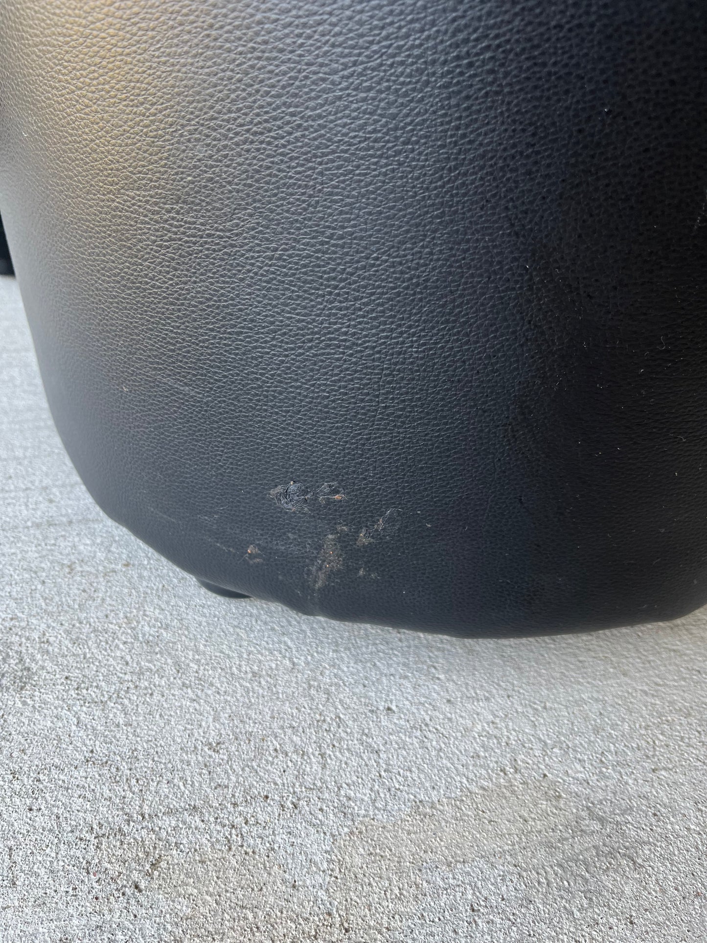 Black Faux Leather horseshoe Chair with Ottoman