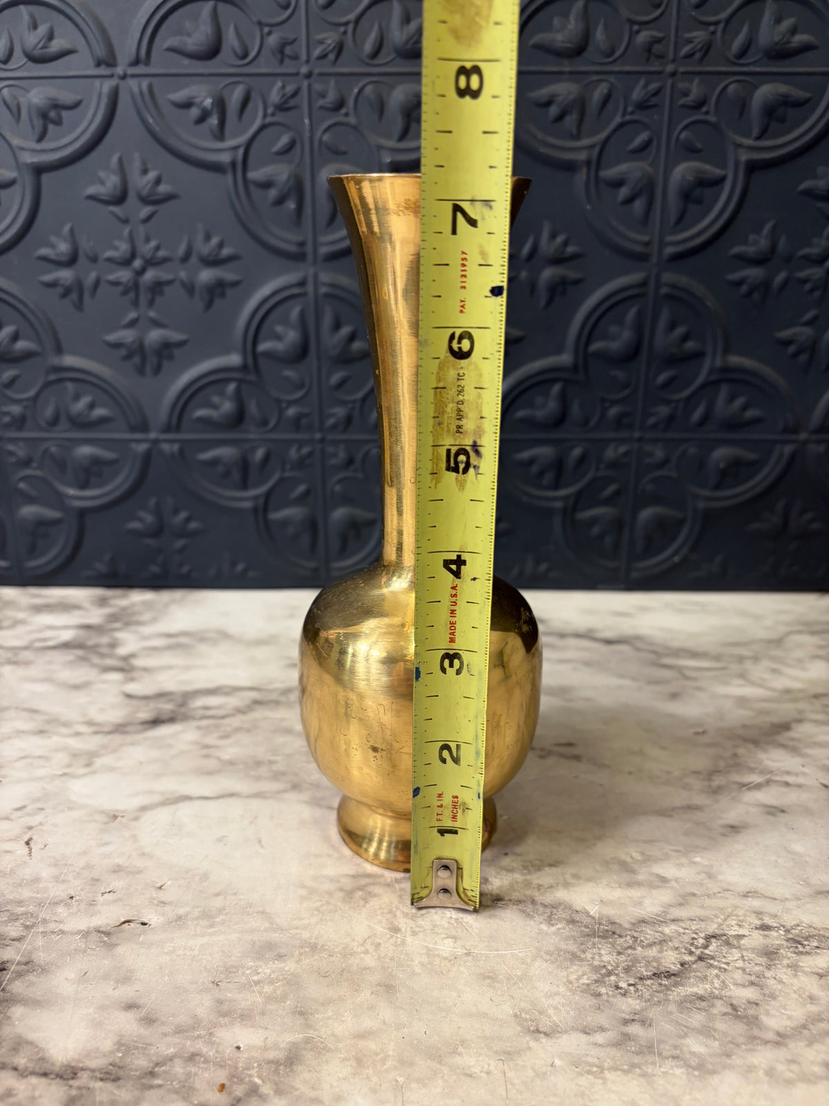 7.25" Fluted Brass Vase