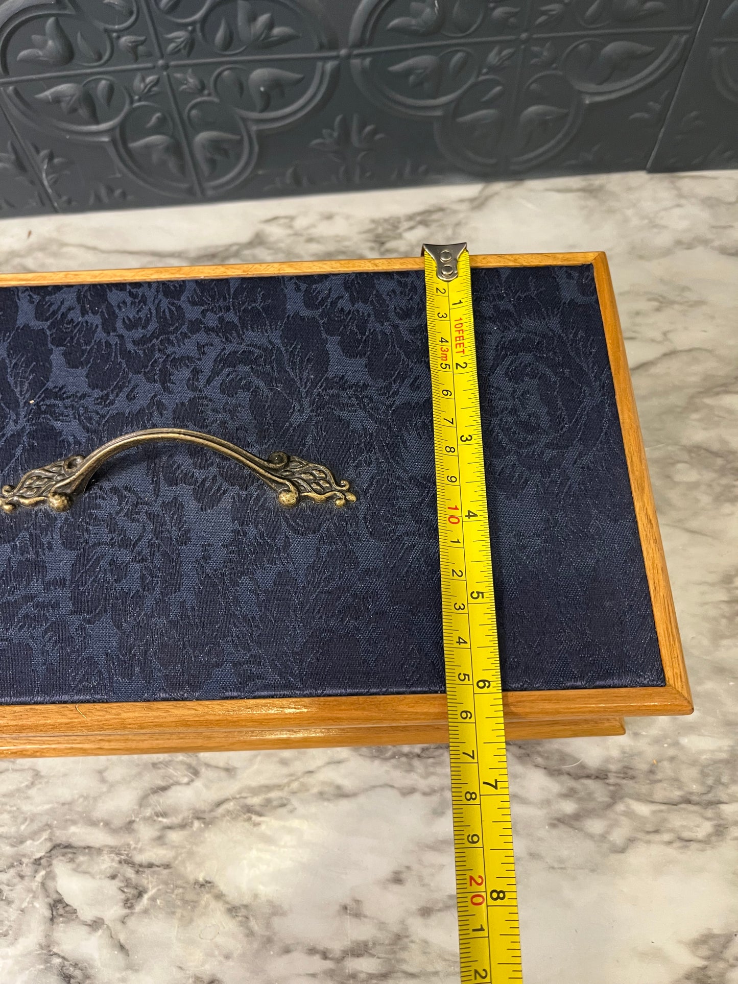 Blue Fabric Jewelry Box