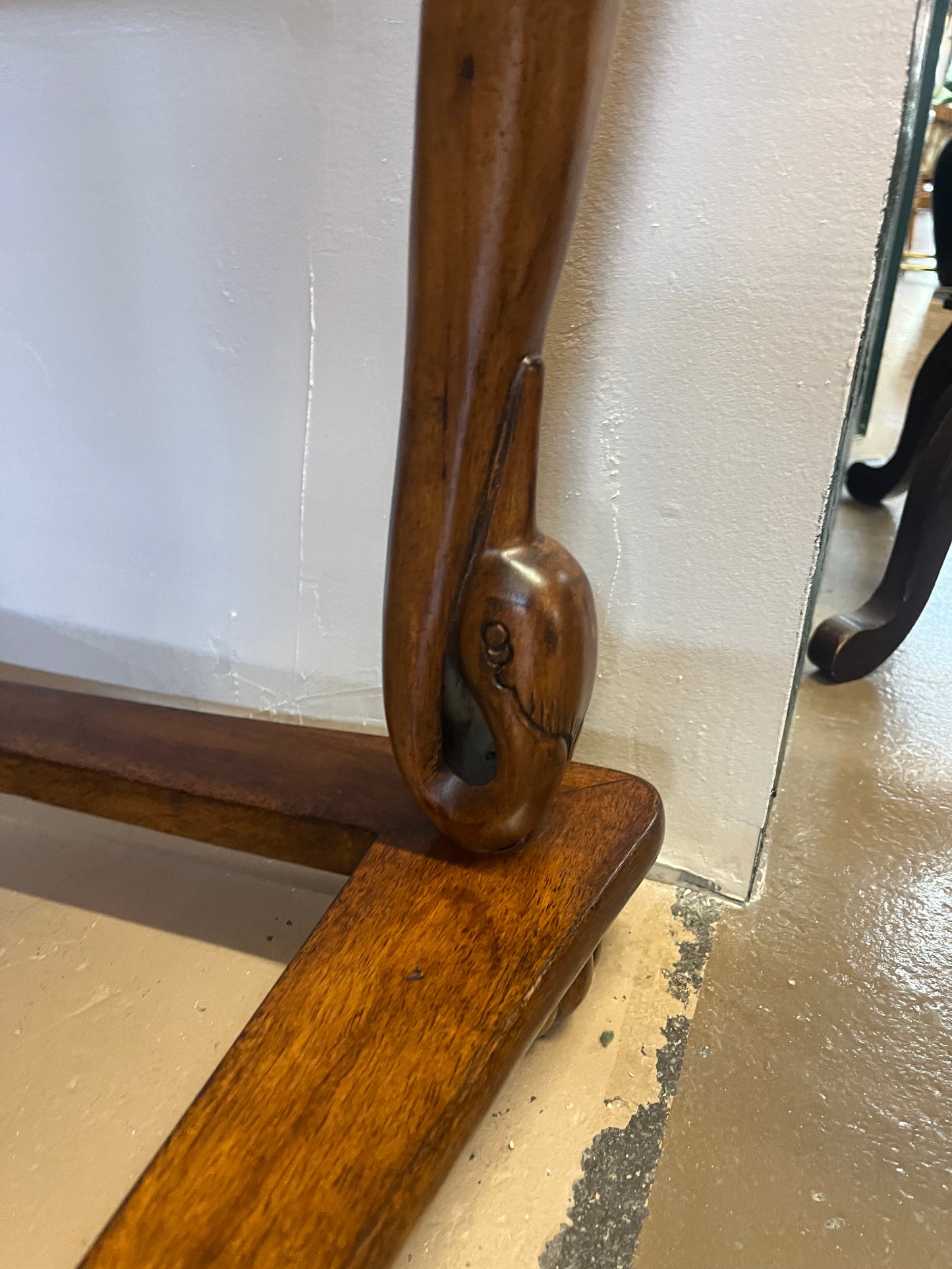 Wood Desk with Swan Legs