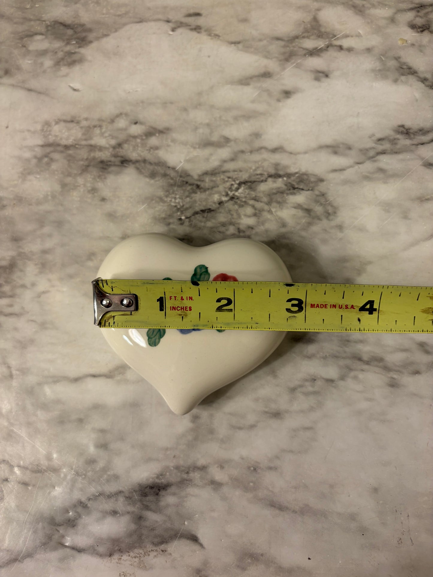 3" Ceramic Heart with flowers