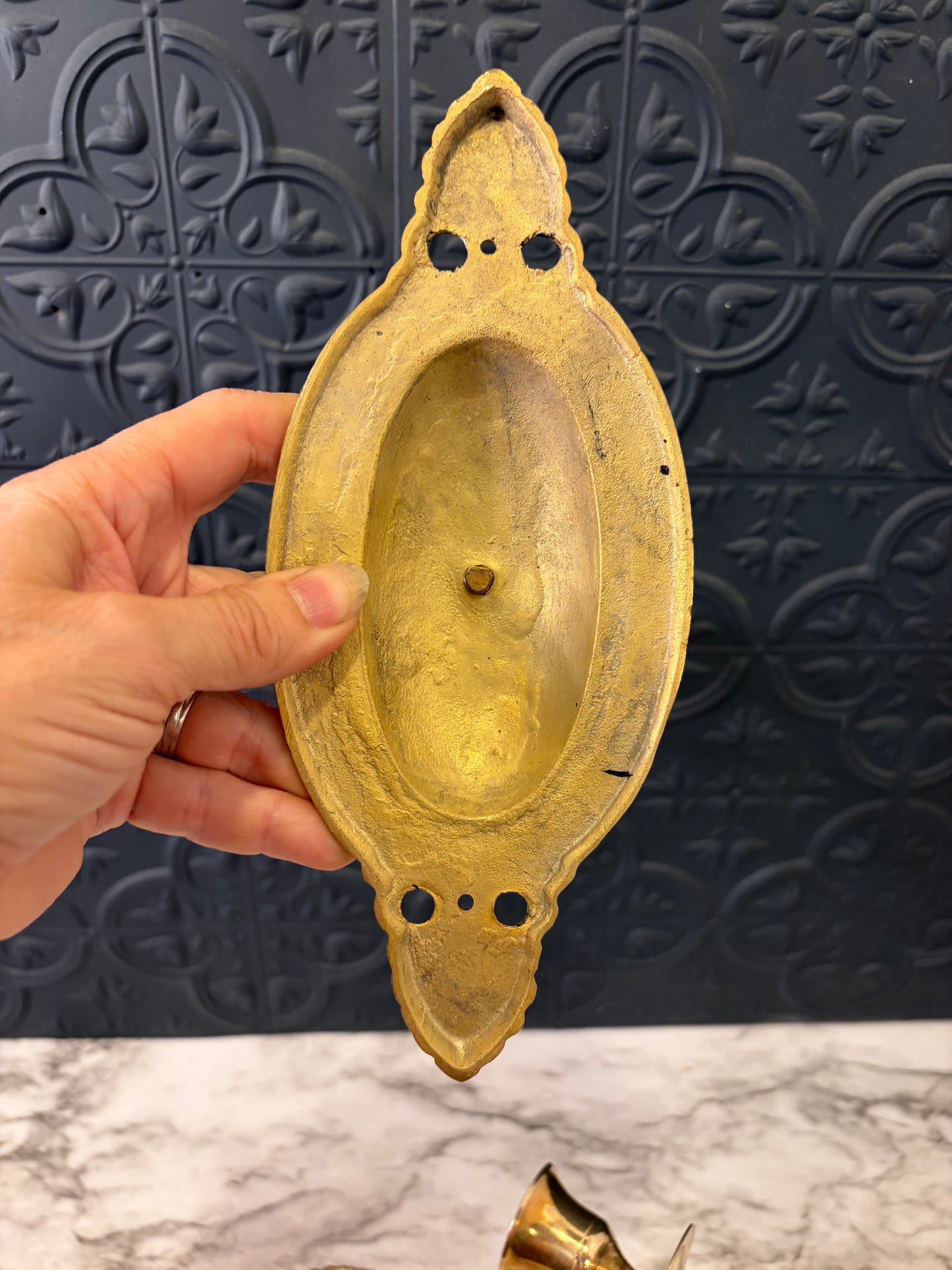 Brass Oval wall Sconce  8.5" Set of 2