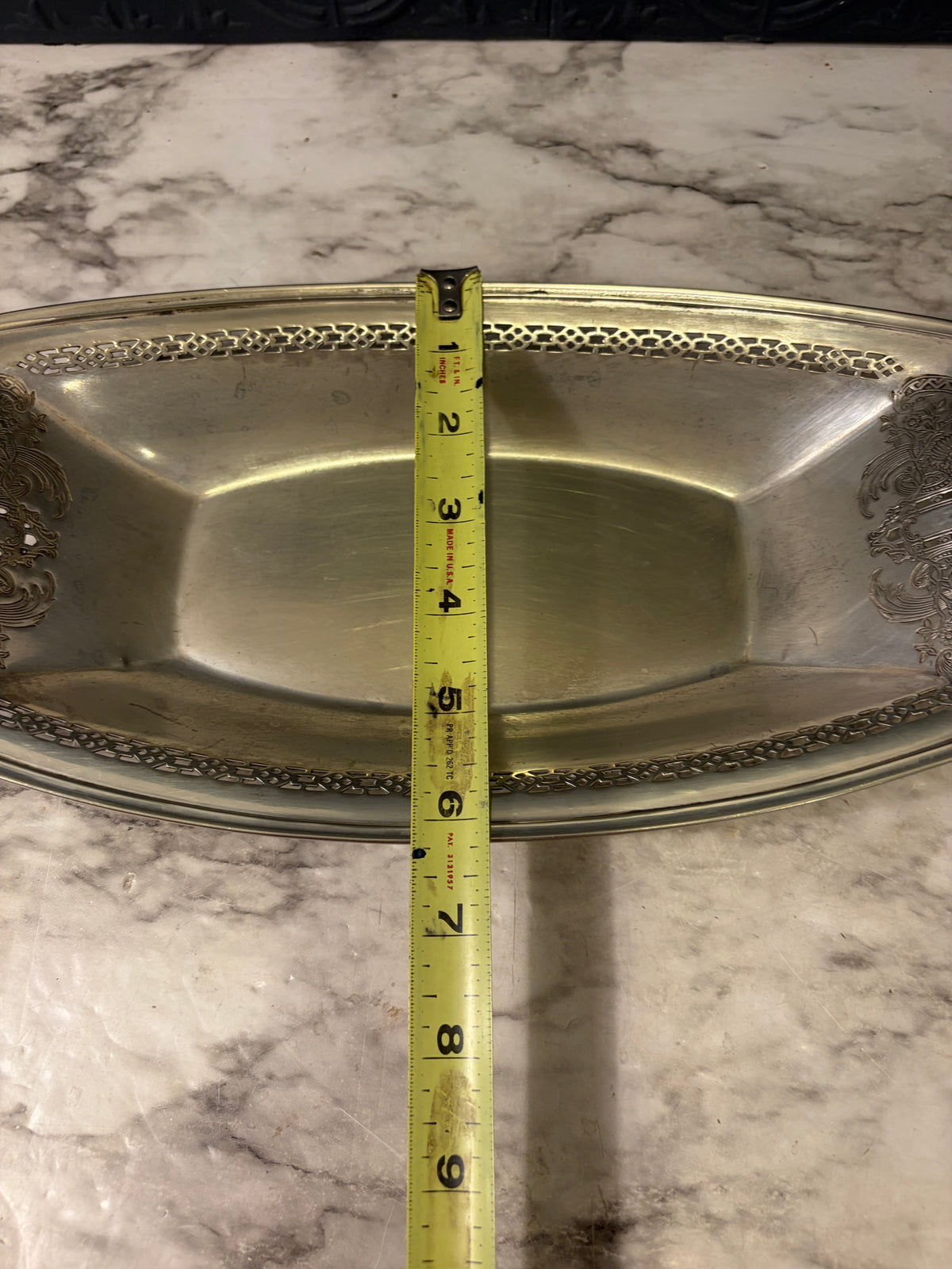 Antique Nickel Silver Fruit Platter
