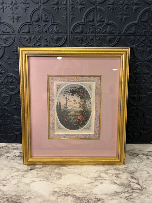 Two Bluebirds with Pink Mat