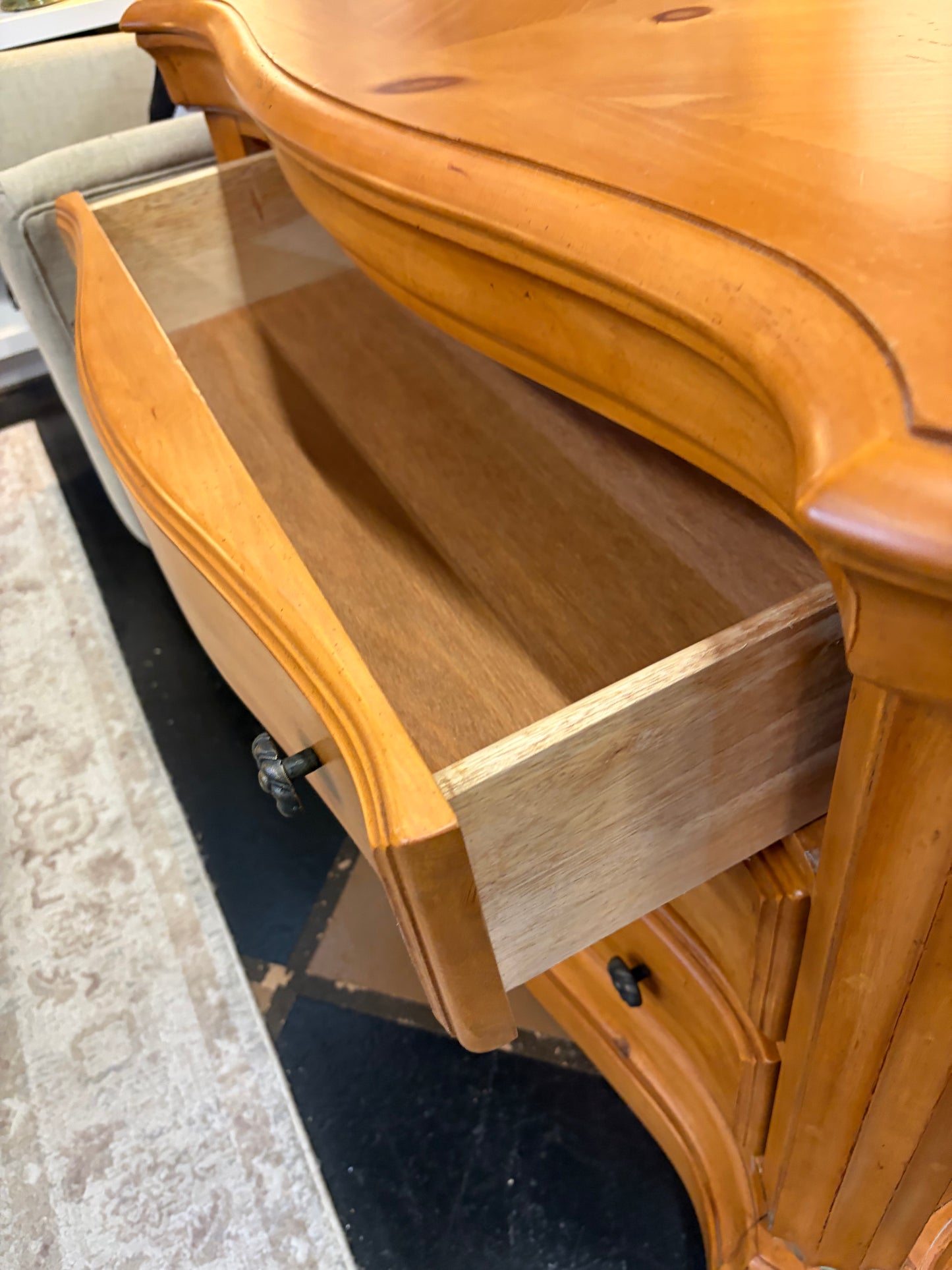 Three Drawer Light Pine Finished Dresser
