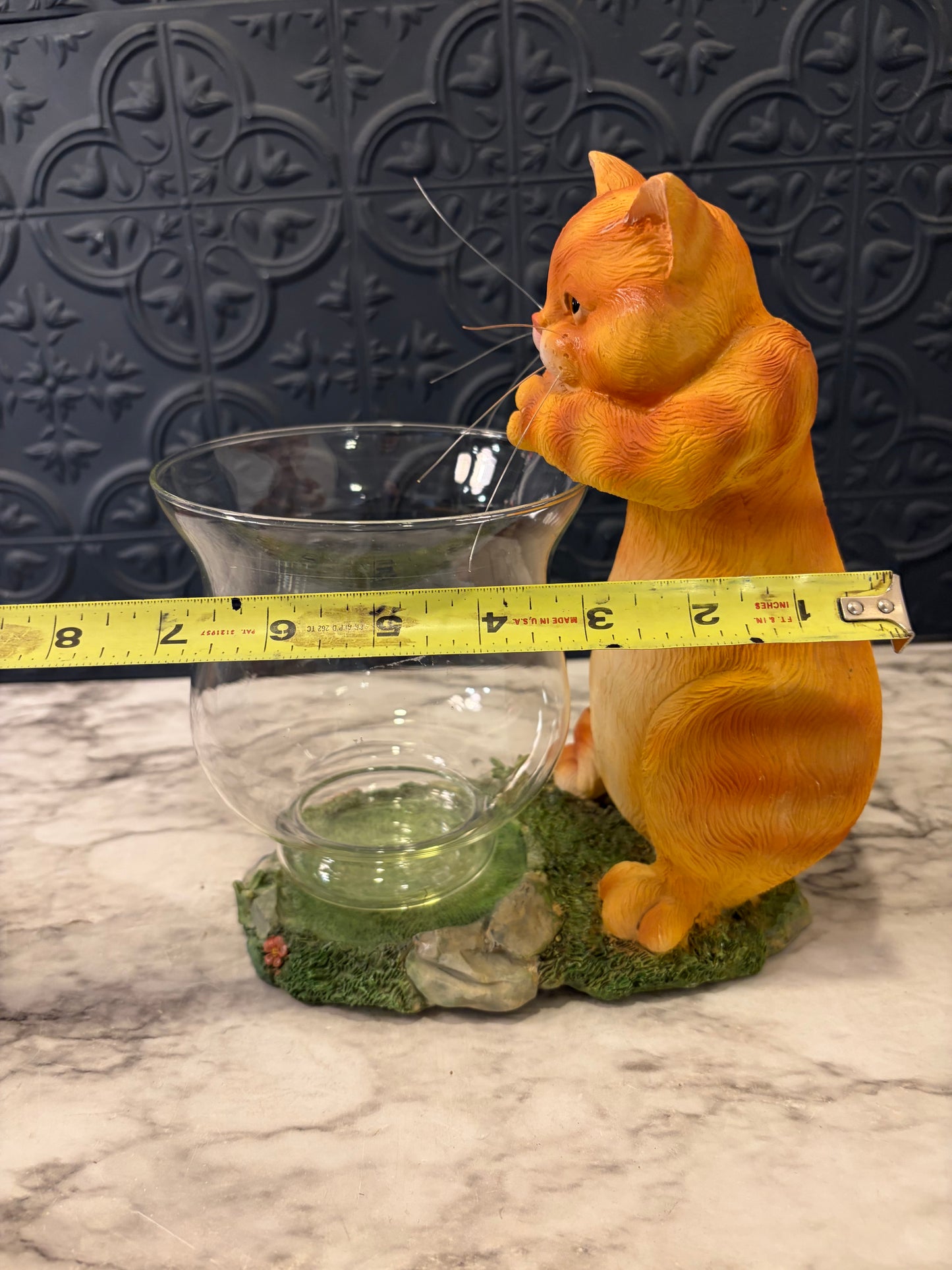 Orange Tabby Cat and Fishbowl