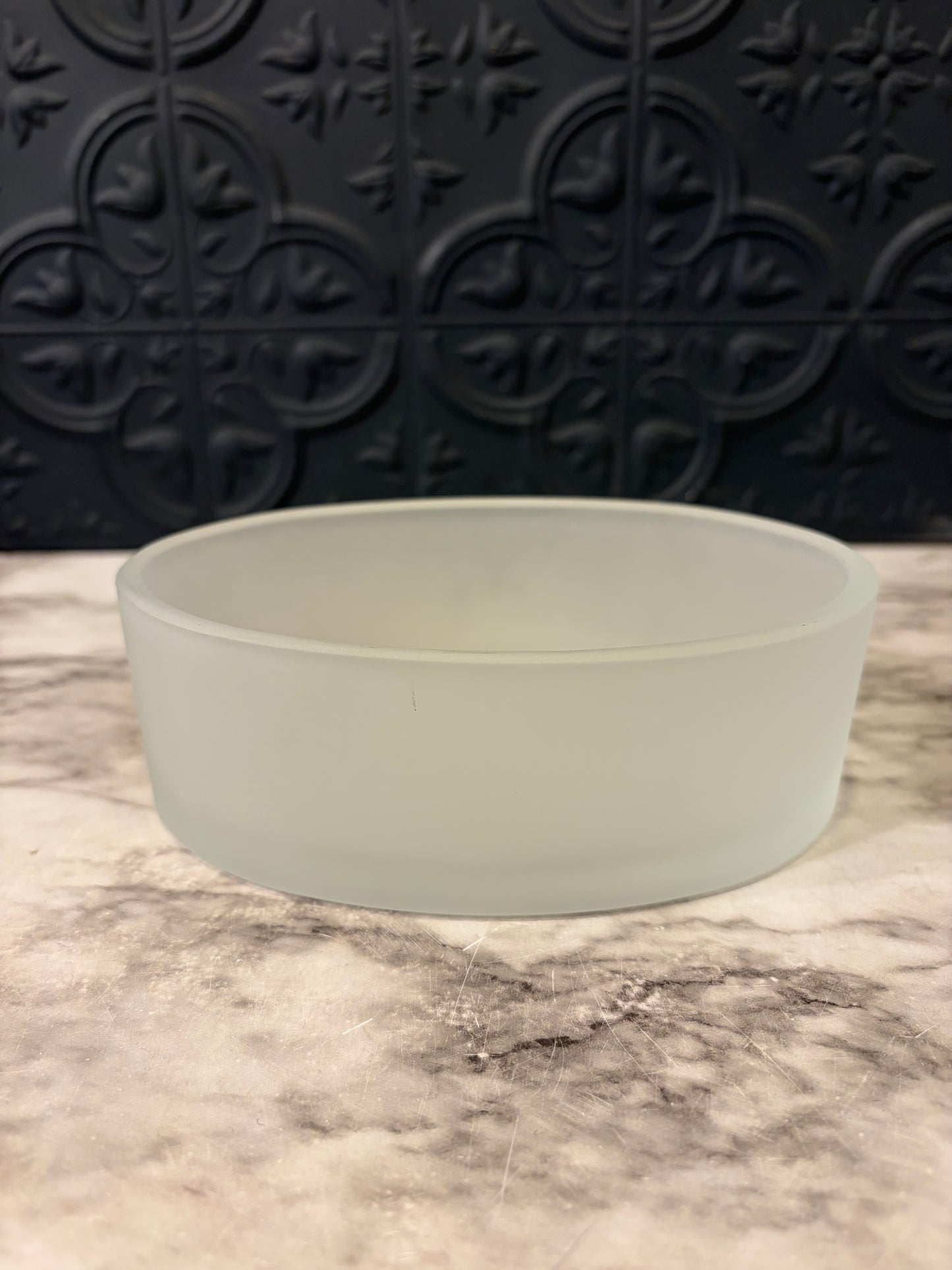 Frosted Glass Oval Dish