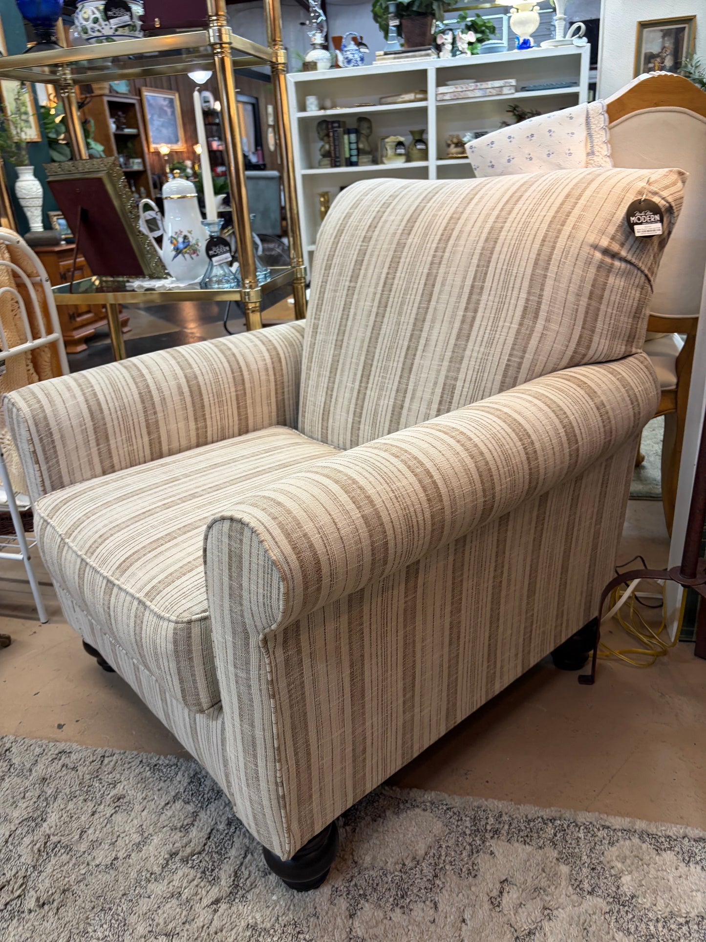 Ashley Tan and Cream Arm Chair