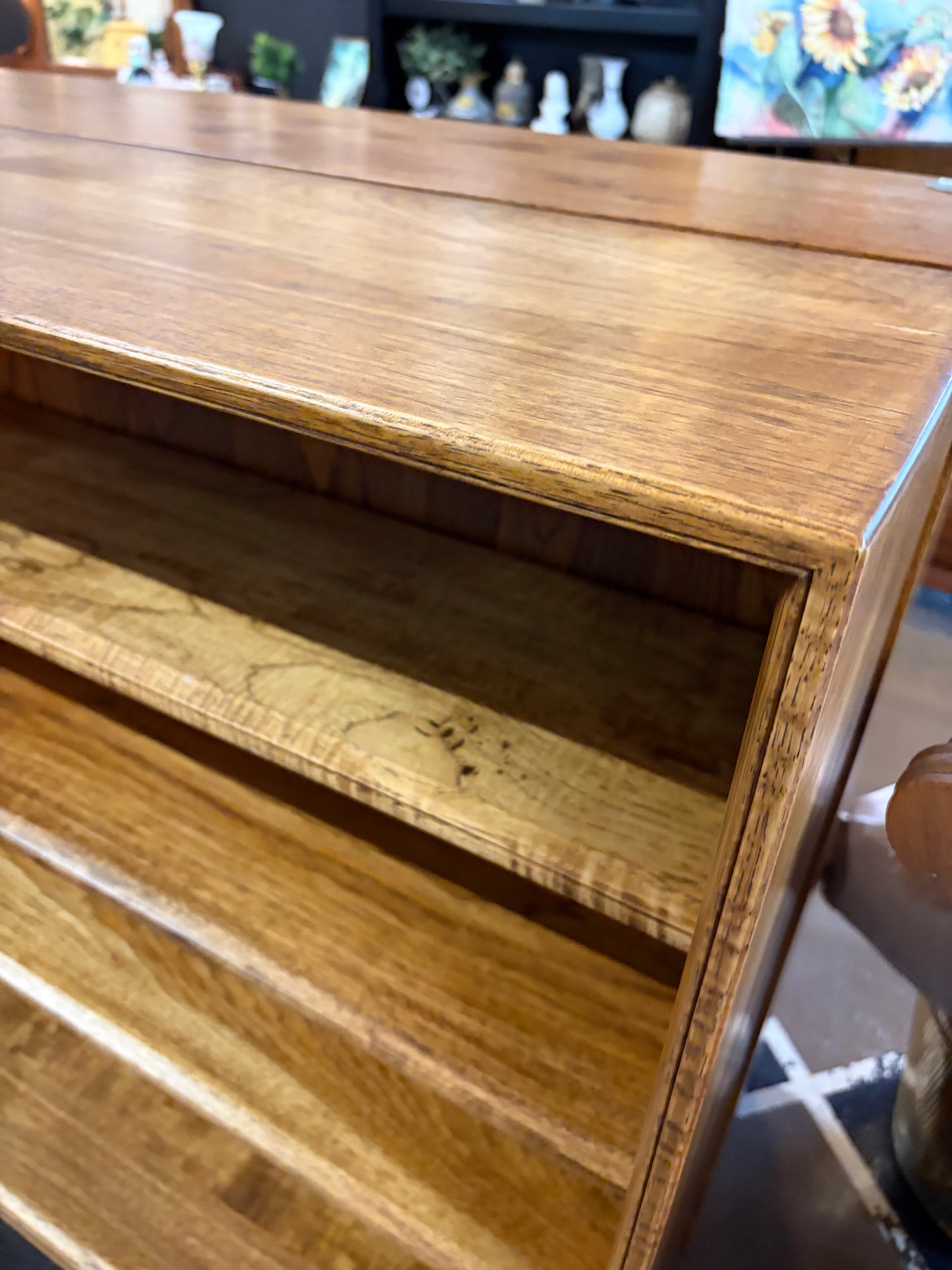 Custom Hand Made Pecan and Ebony Bookshelf