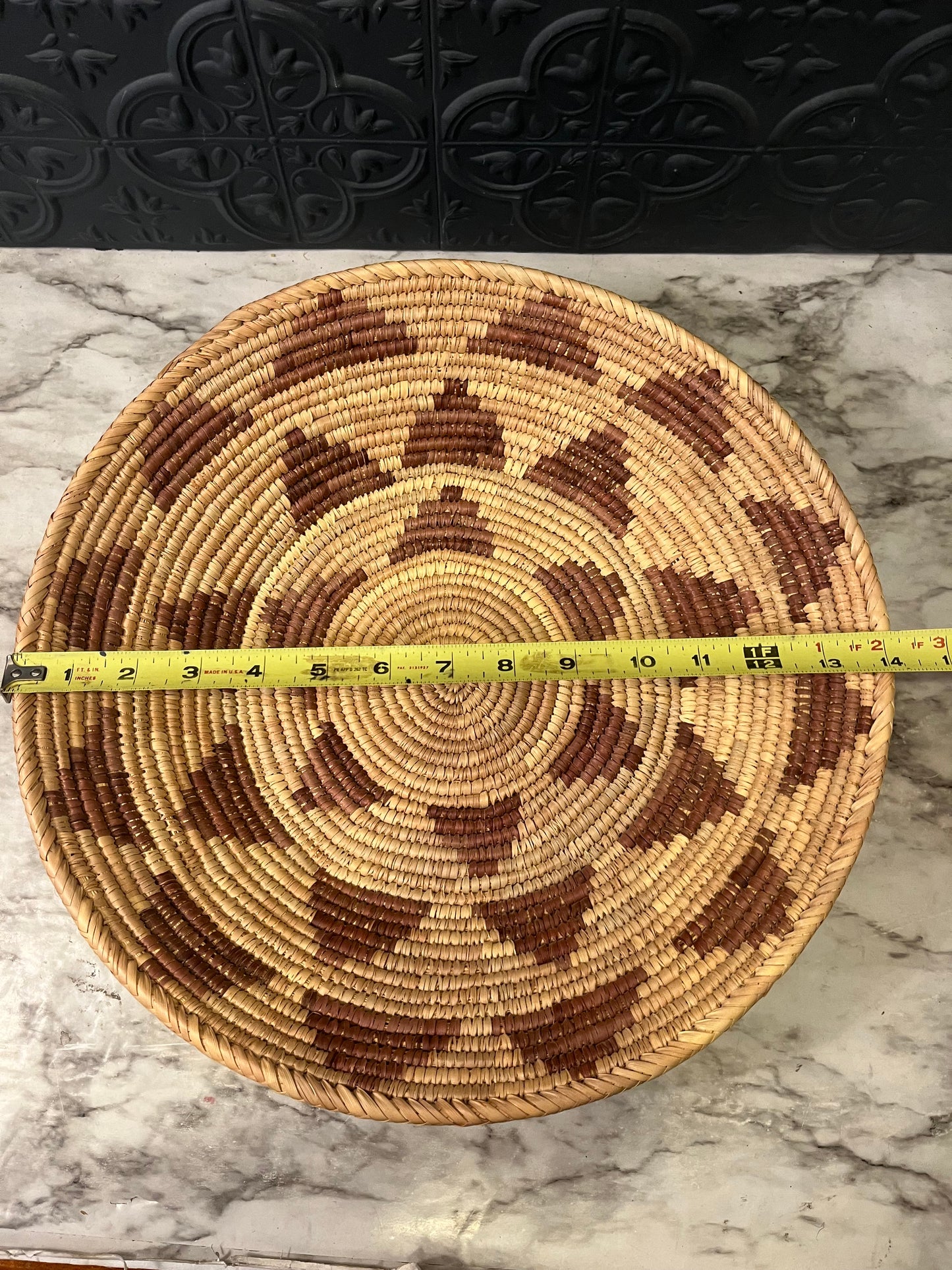14" Woven Basket with Design