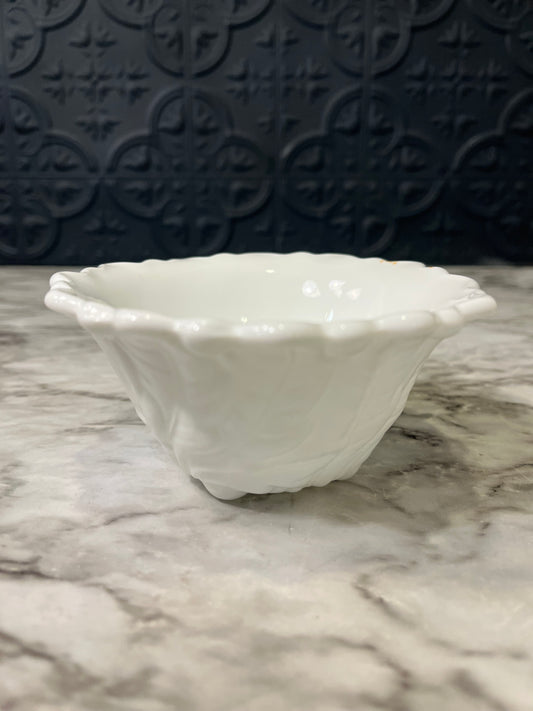 Indiana Milk Glass Leaf Bowl