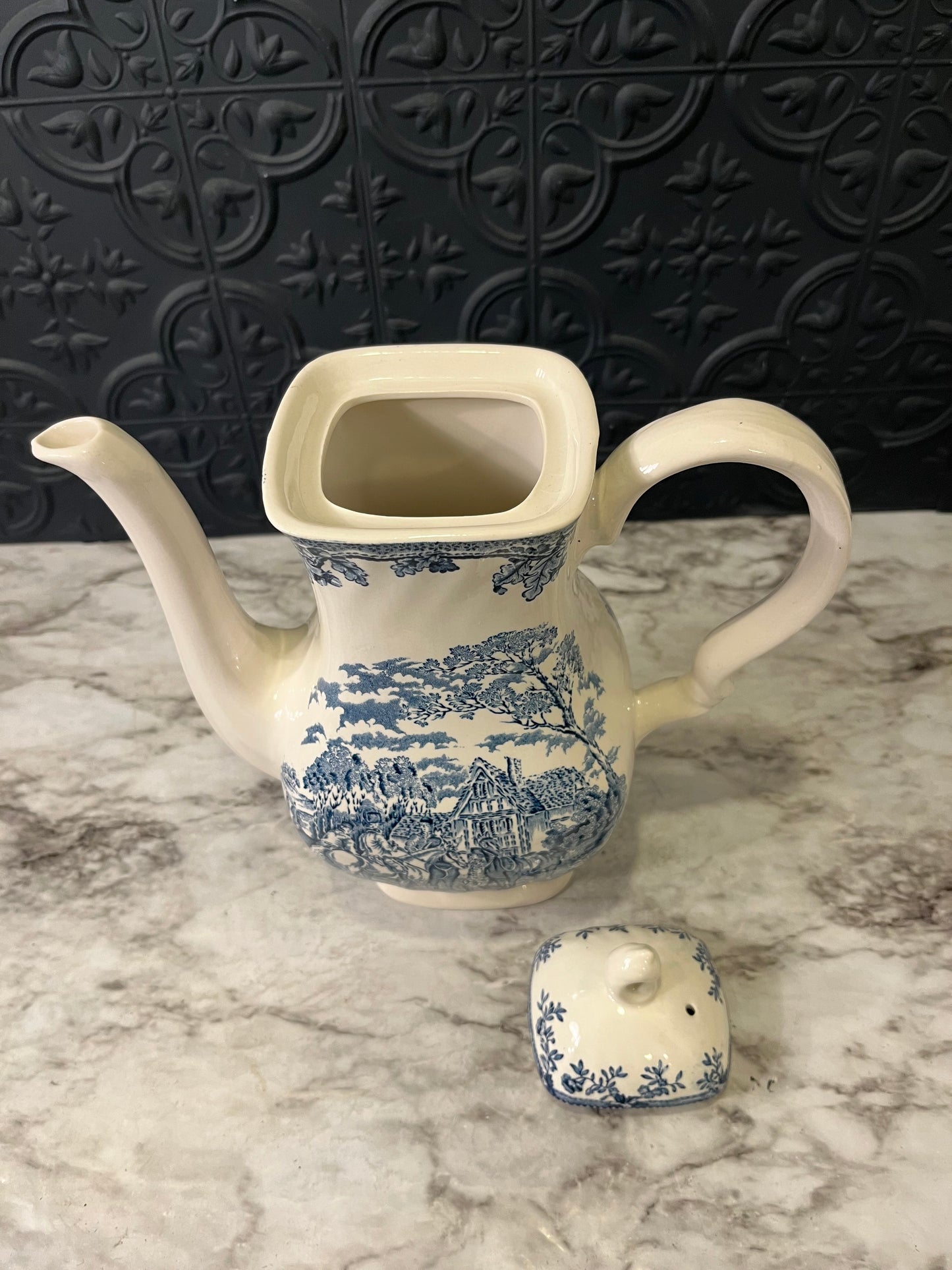 Vintage Myotts Blue and White Pitcher