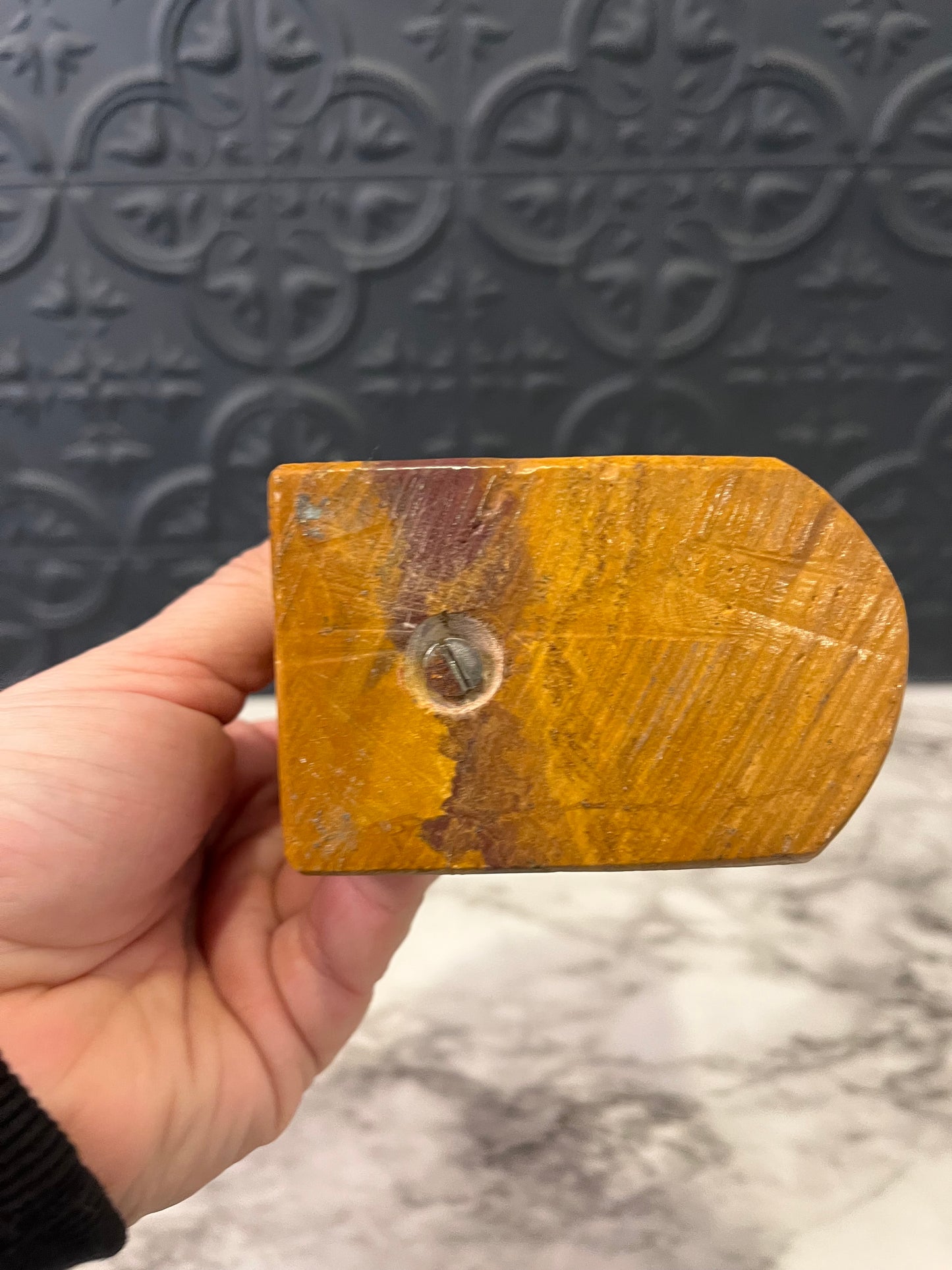 Orange Onyx Horse Head Bookend 5.5"