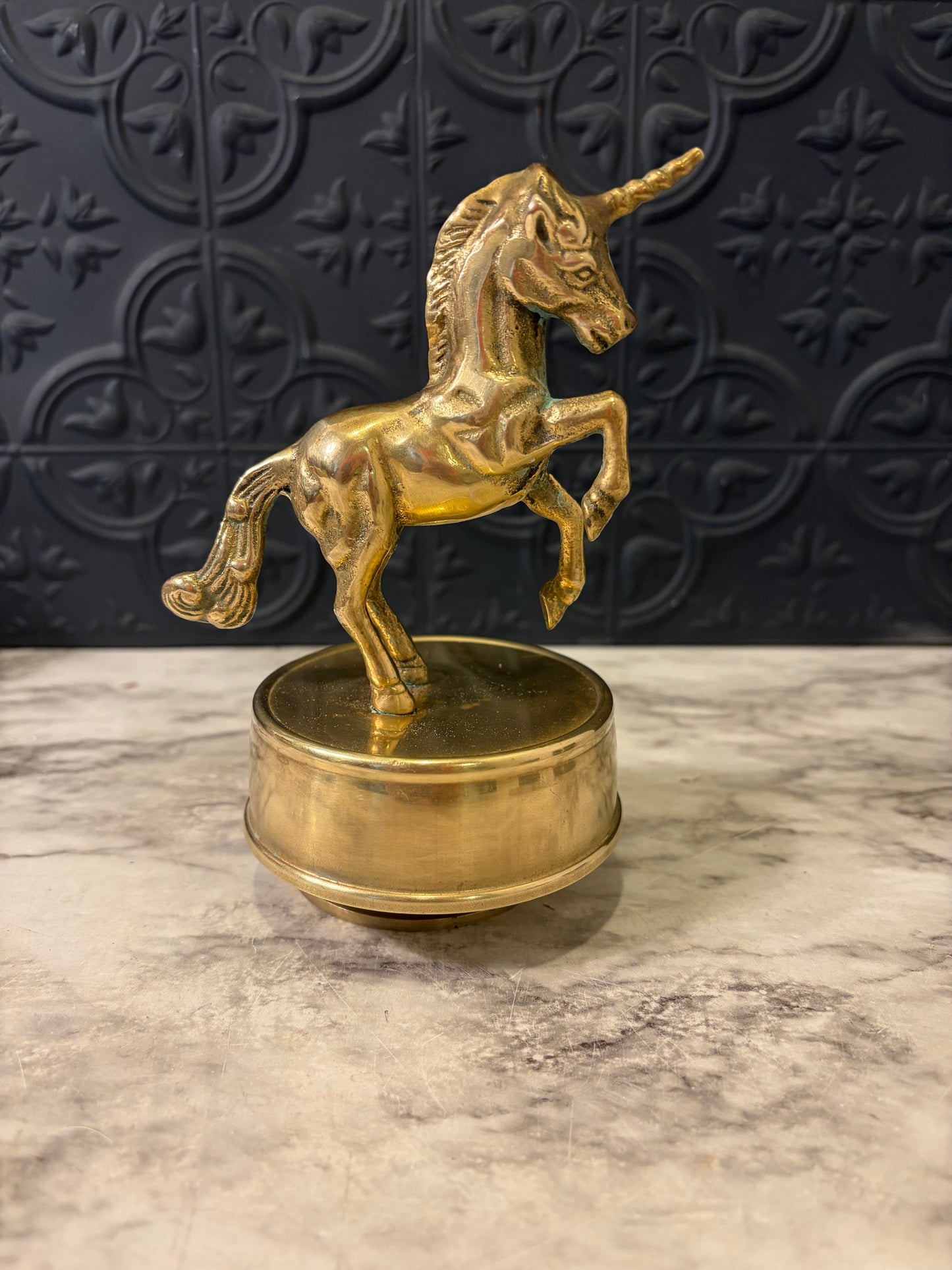 Brass Unicorn on Musical Base AS IS