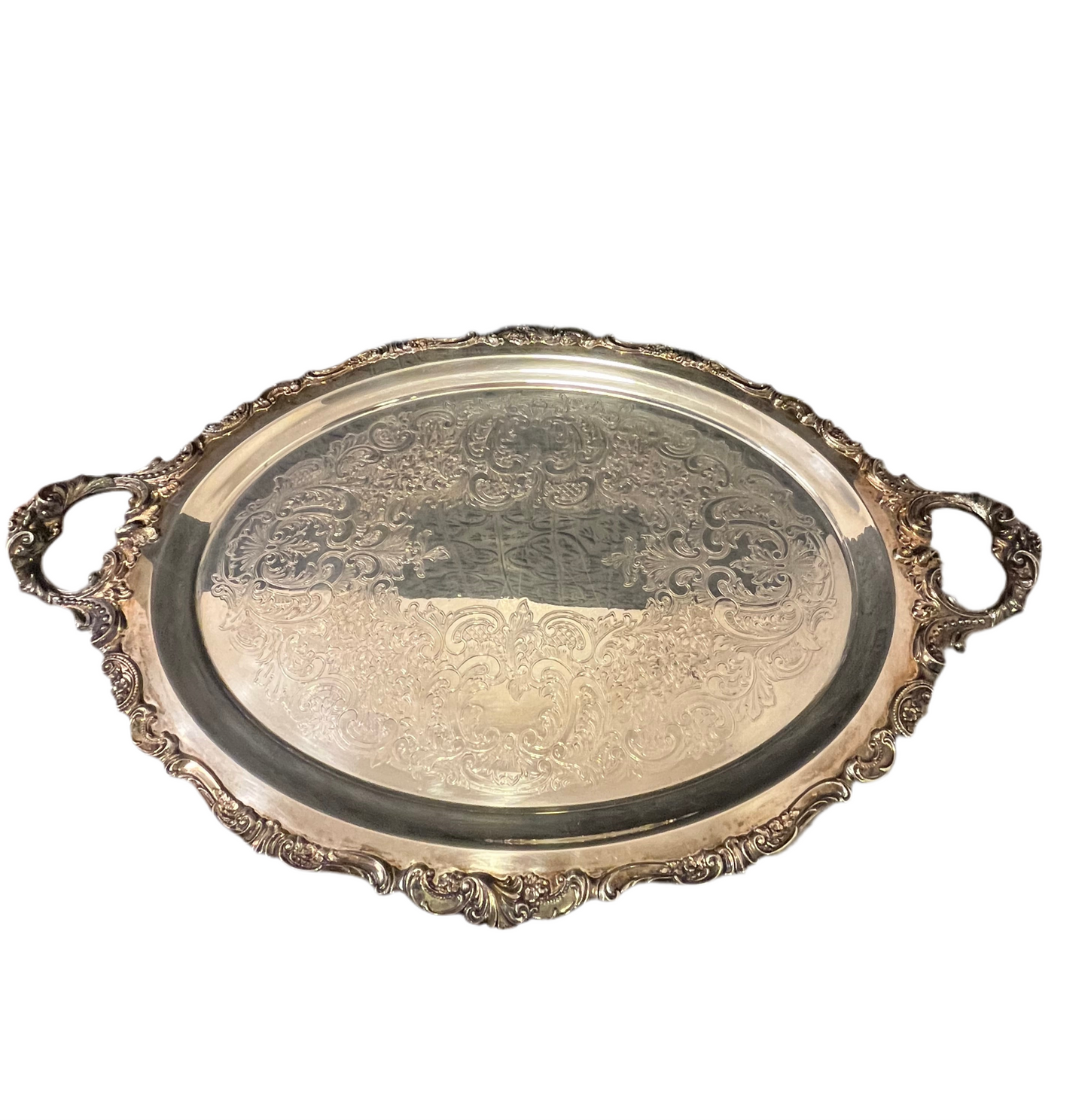 Baroque Silver Plate Tray by Wallace Large