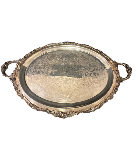 Baroque Silver Plate Tray by Wallace Large