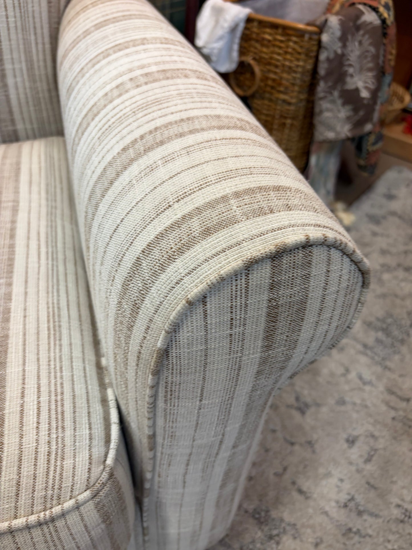 Ashley Tan and Cream Arm Chair