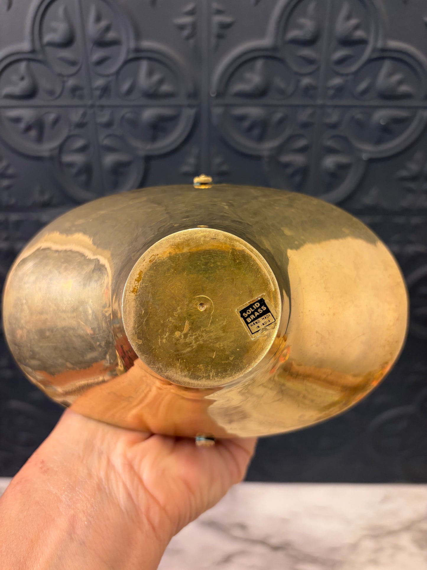 Small Brass Basket with Handle