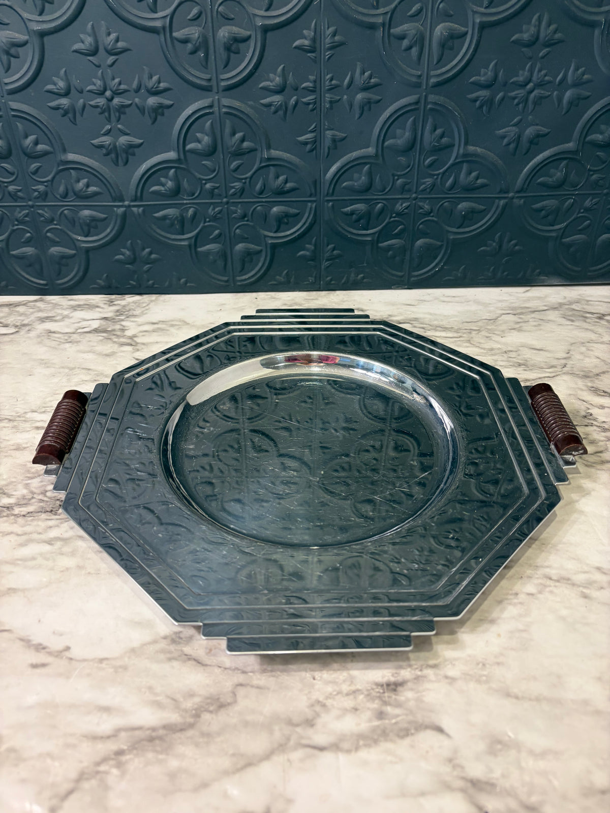 Mid Century Art Deco Platter with Handle