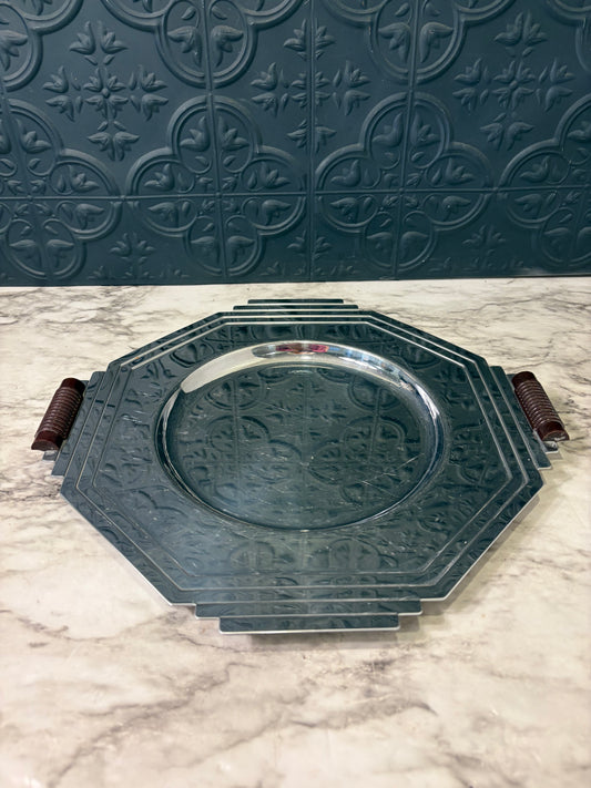 Mid Century Art Deco Platter with Handle