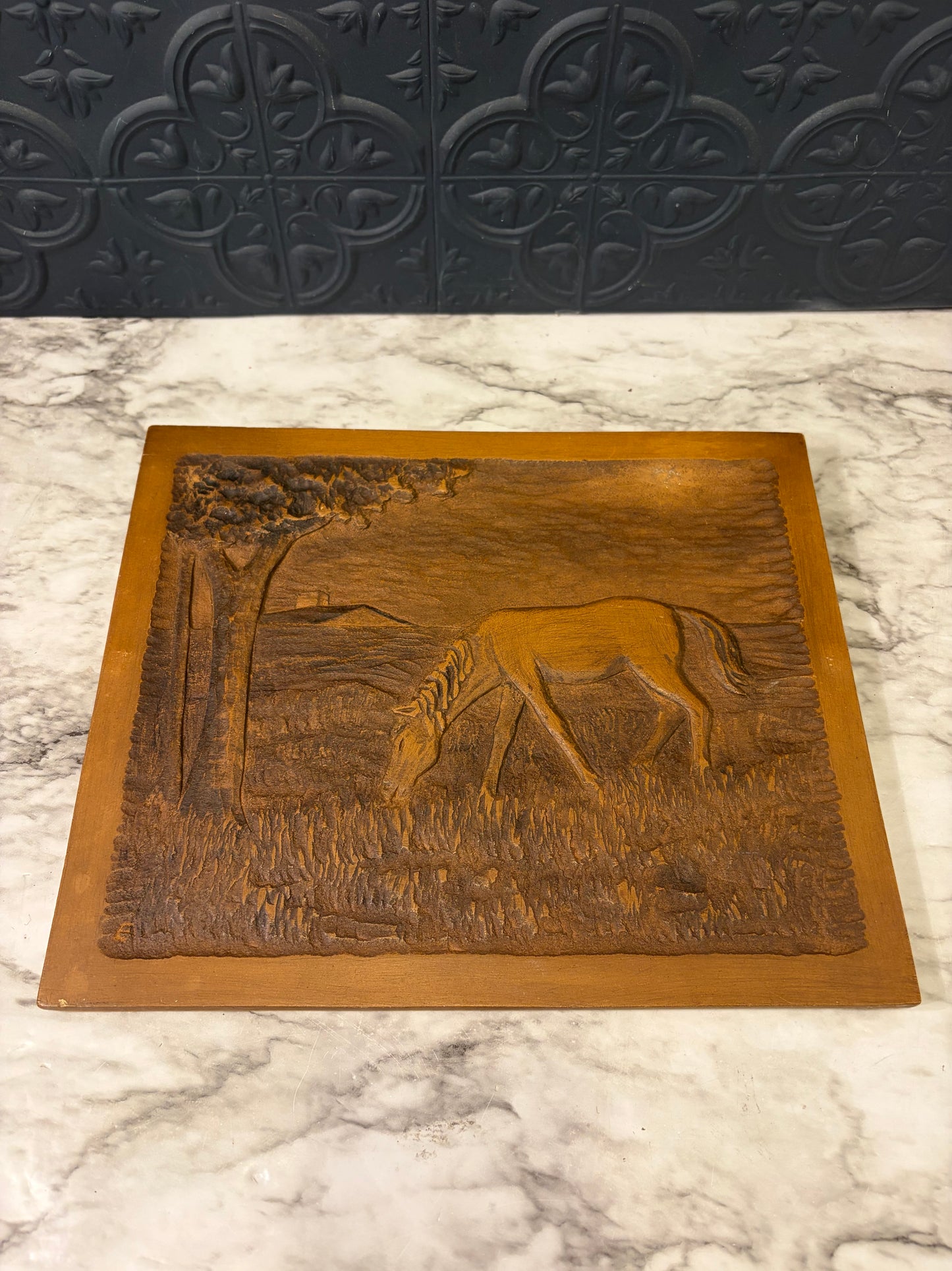 Resin Relief Plaque of Horse