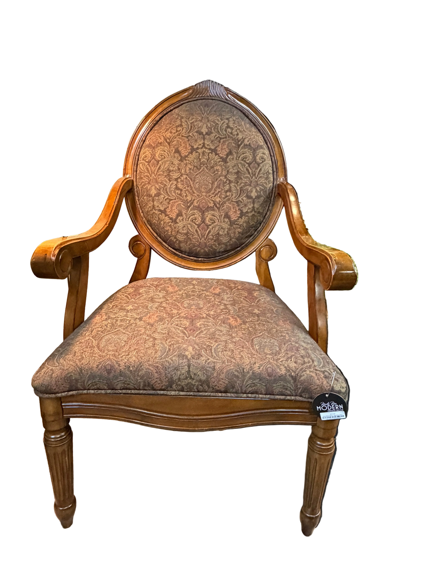 Medallion Back Tapestry Arm Chair
