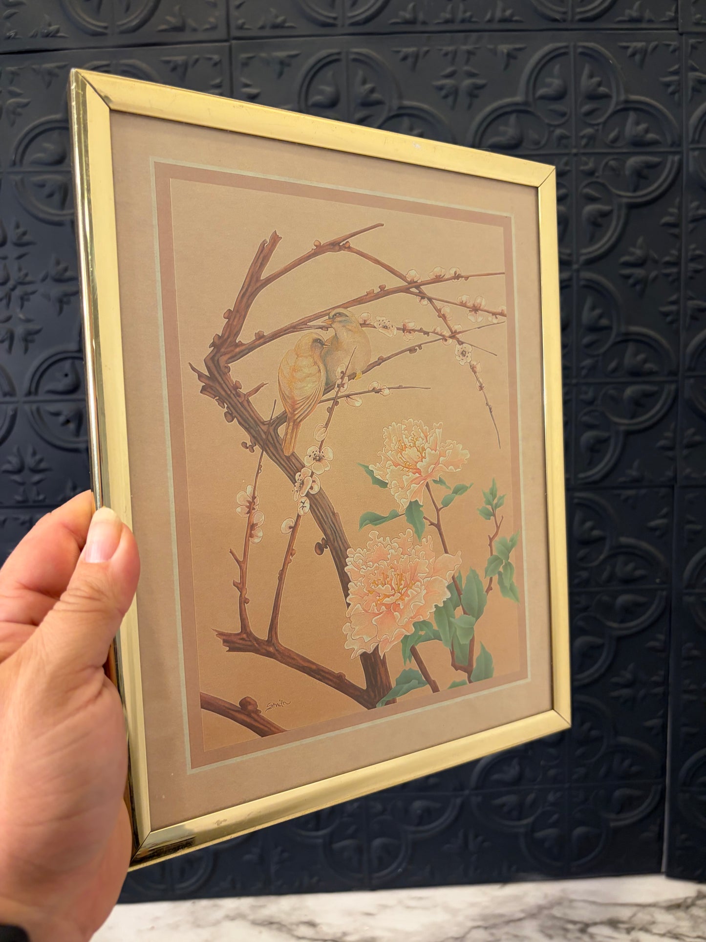Small Print of Birds and Peonies
