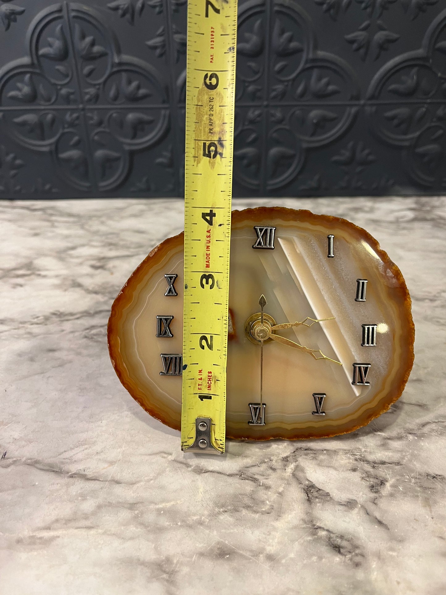 Agate Orange Table Clock