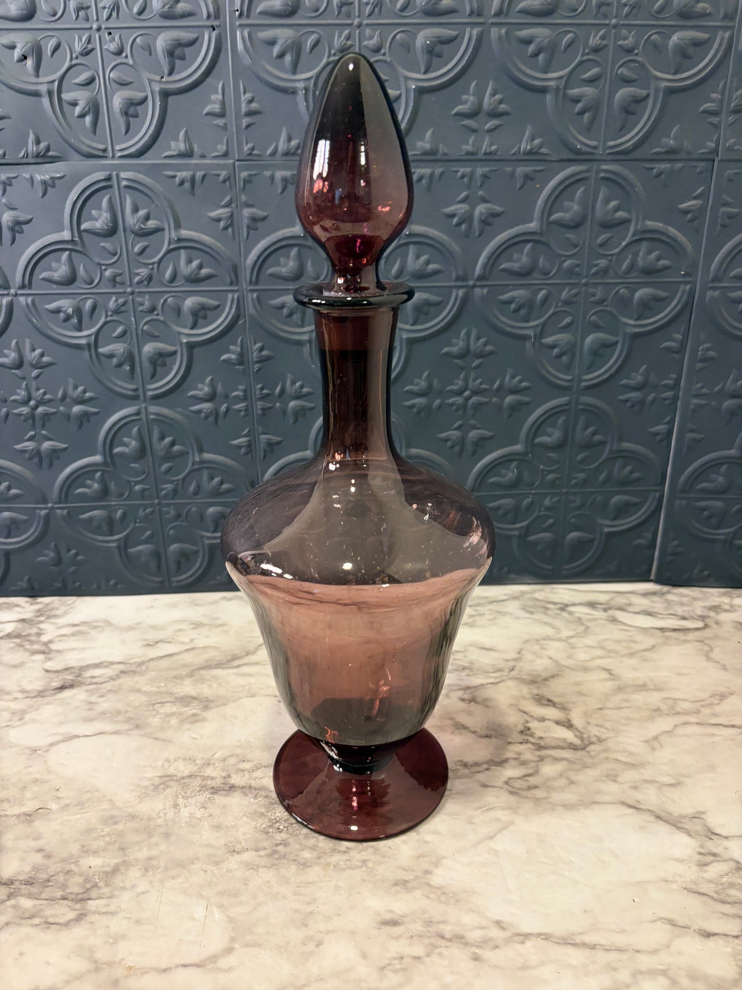 Amethyst Purple Blown Glass Decanter