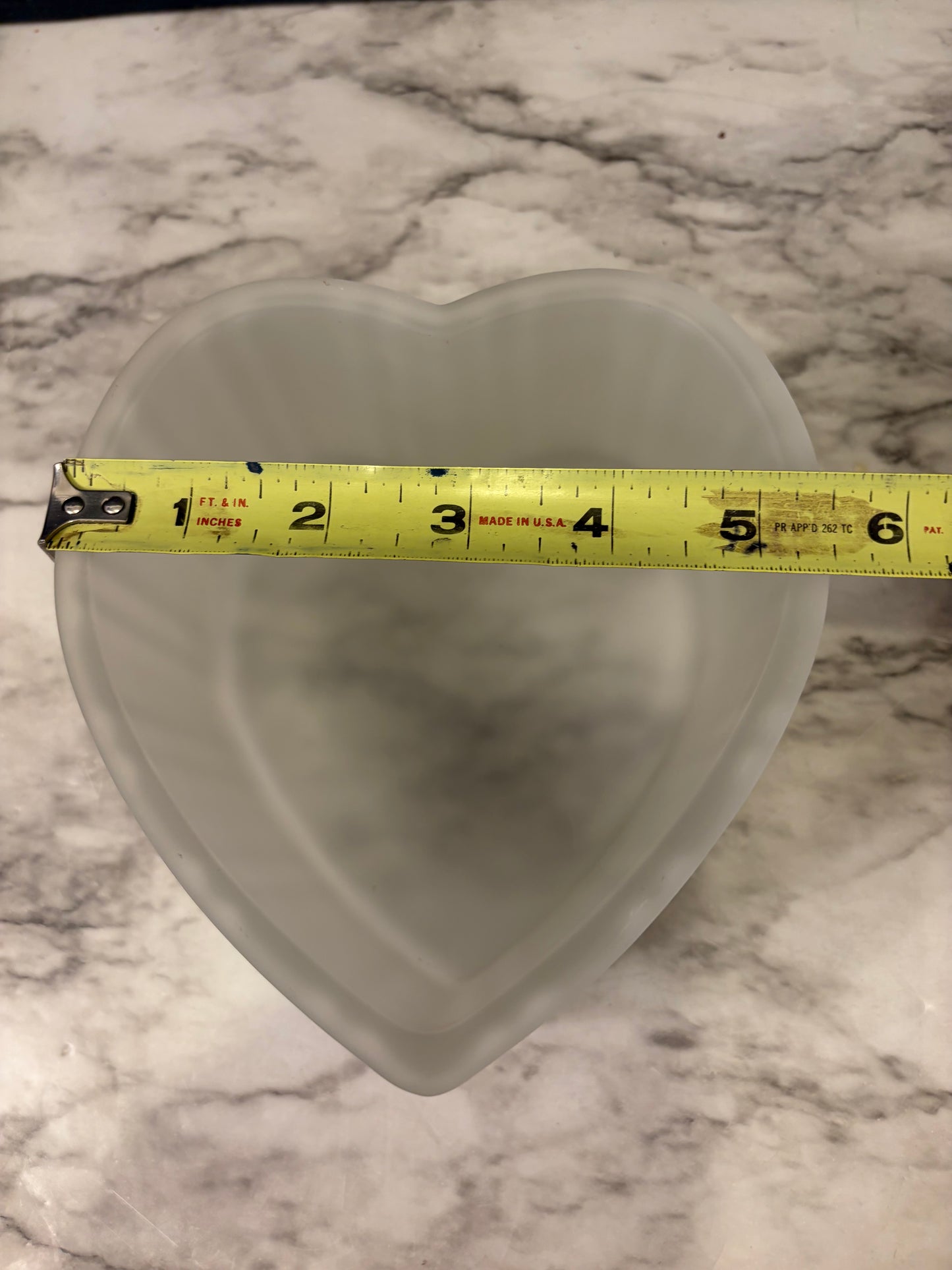 Satin Glass Heart Candly Dish