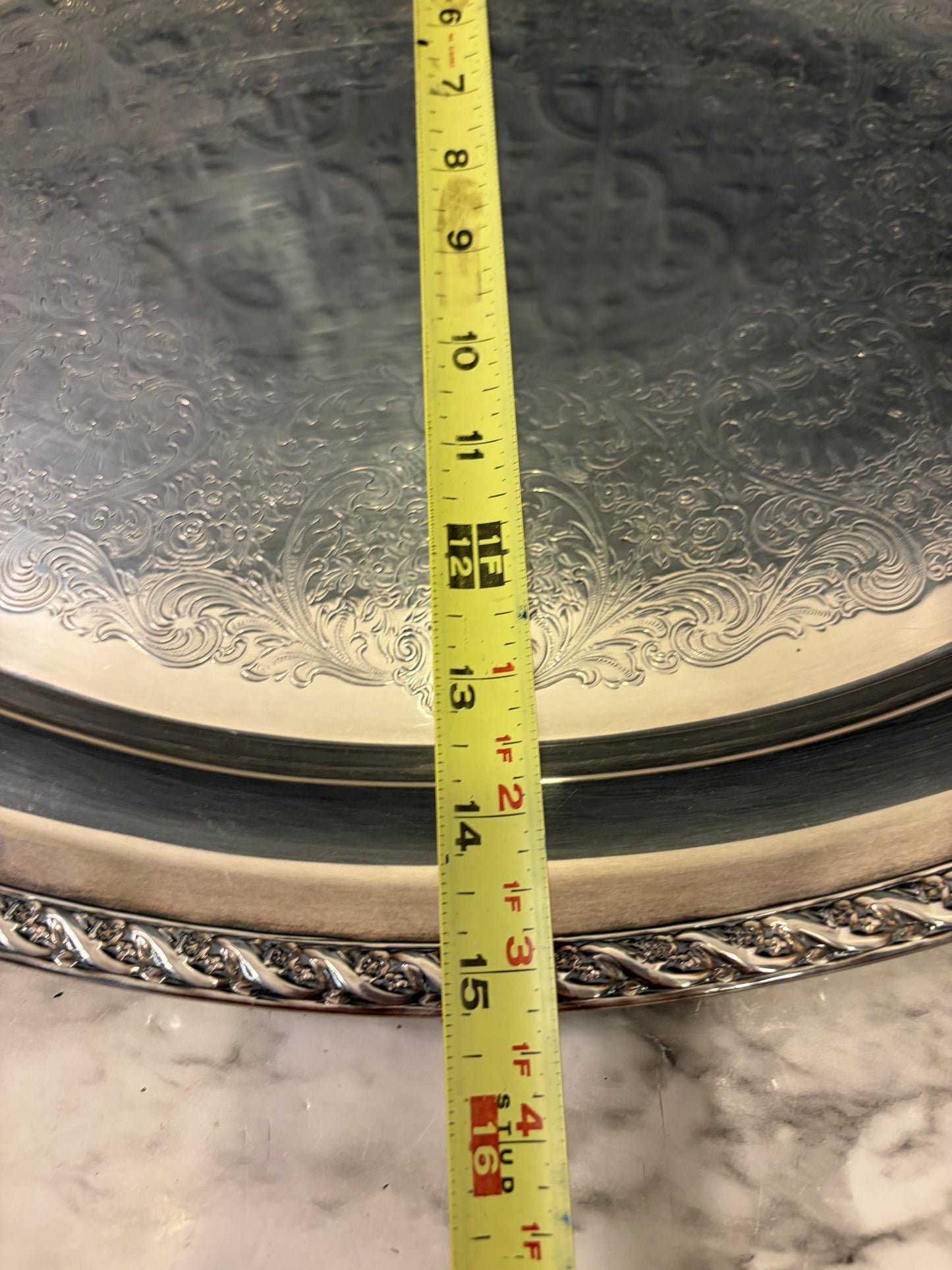 International Silver Co Silver plate Tray 24" x 15"