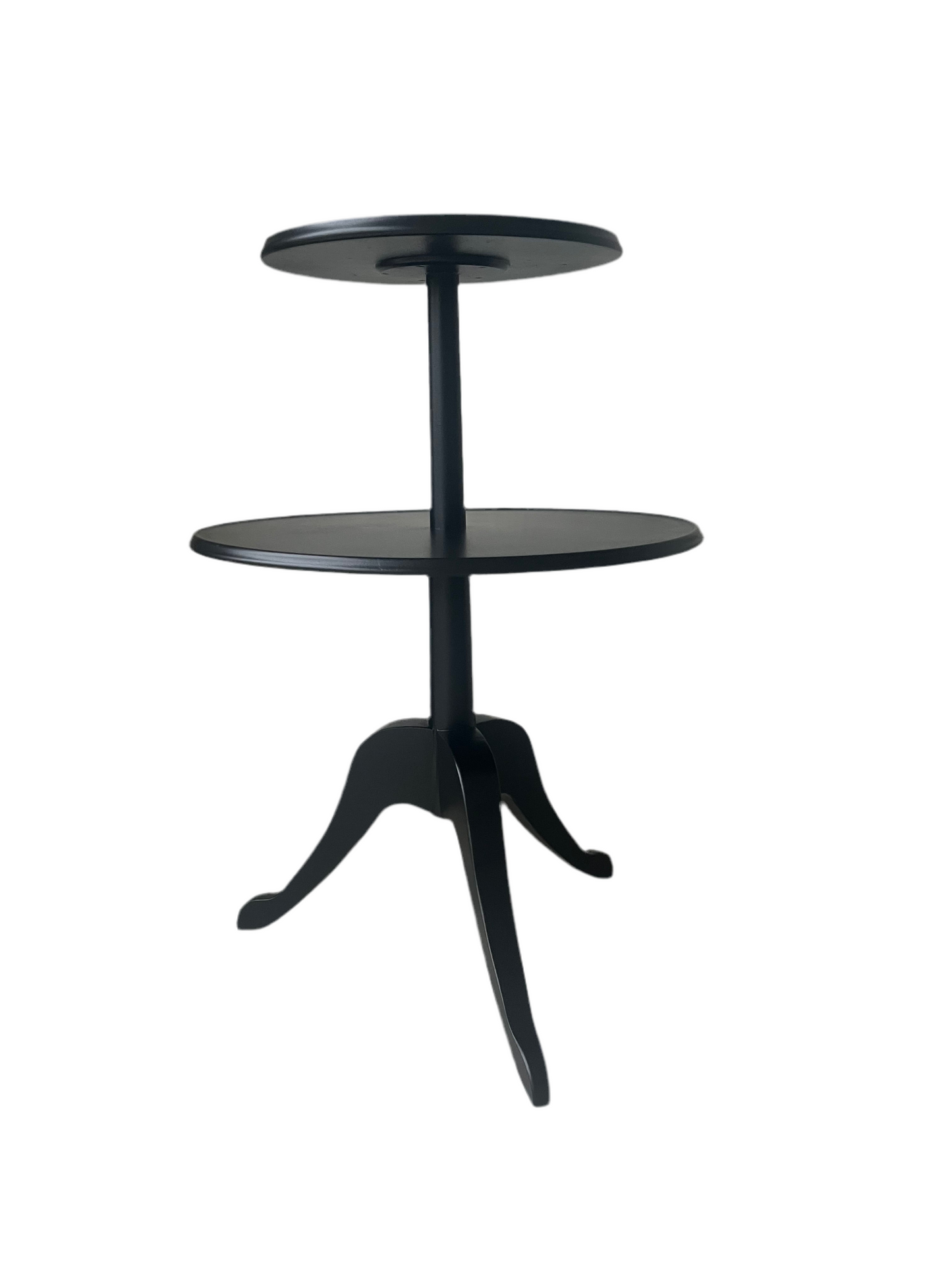 two Tier Pie Table Painted Black