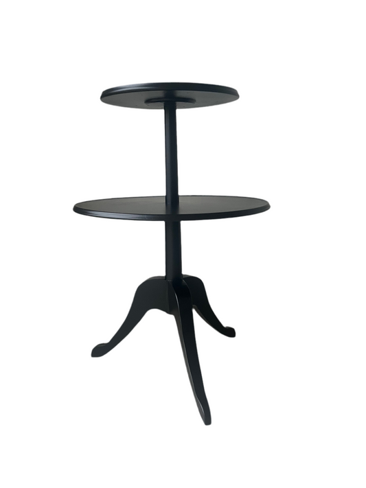two Tier Pie Table Painted Black
